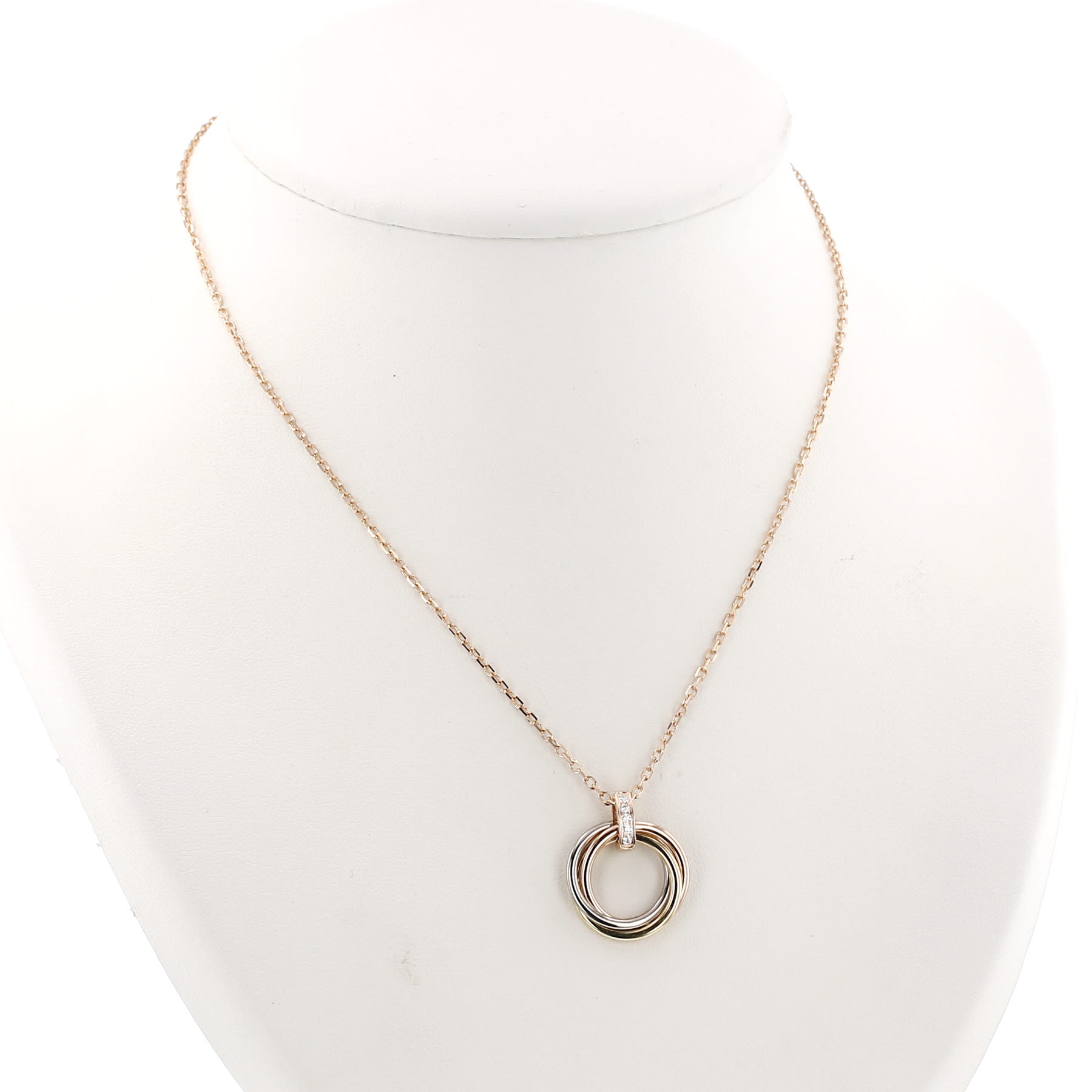 Cartier Trinity necklace in three-tone gold and diamonds
