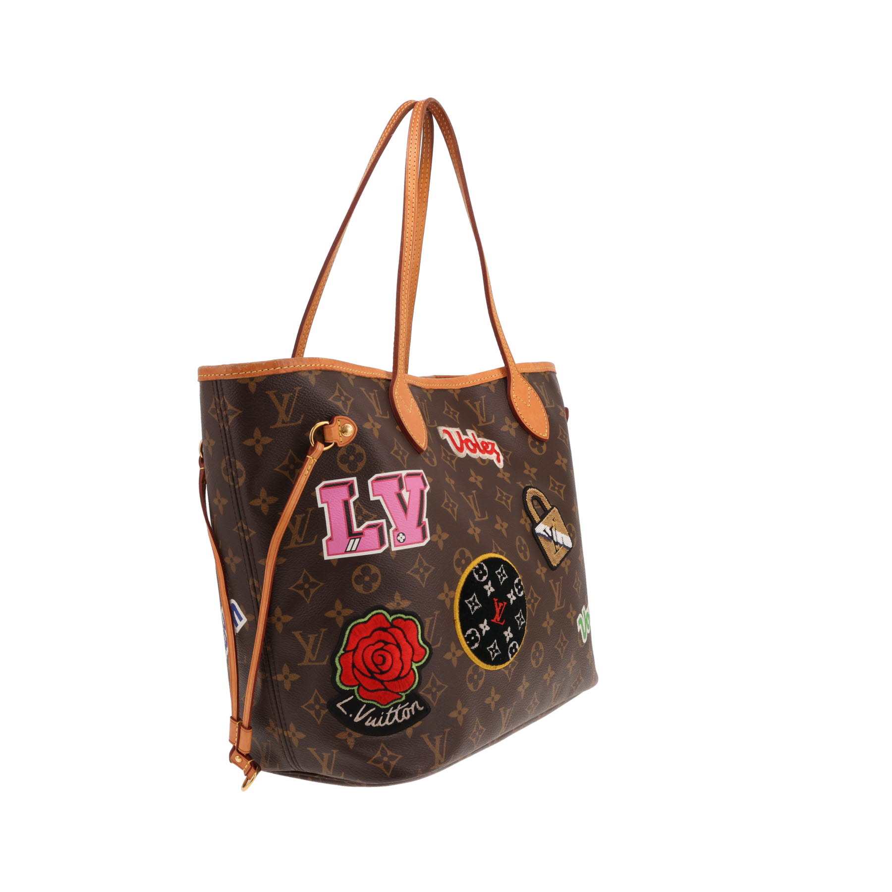Louis Vuitton Neverfull Limited Edition medium-sized tote bag in brown Monogram canvas and natural leather