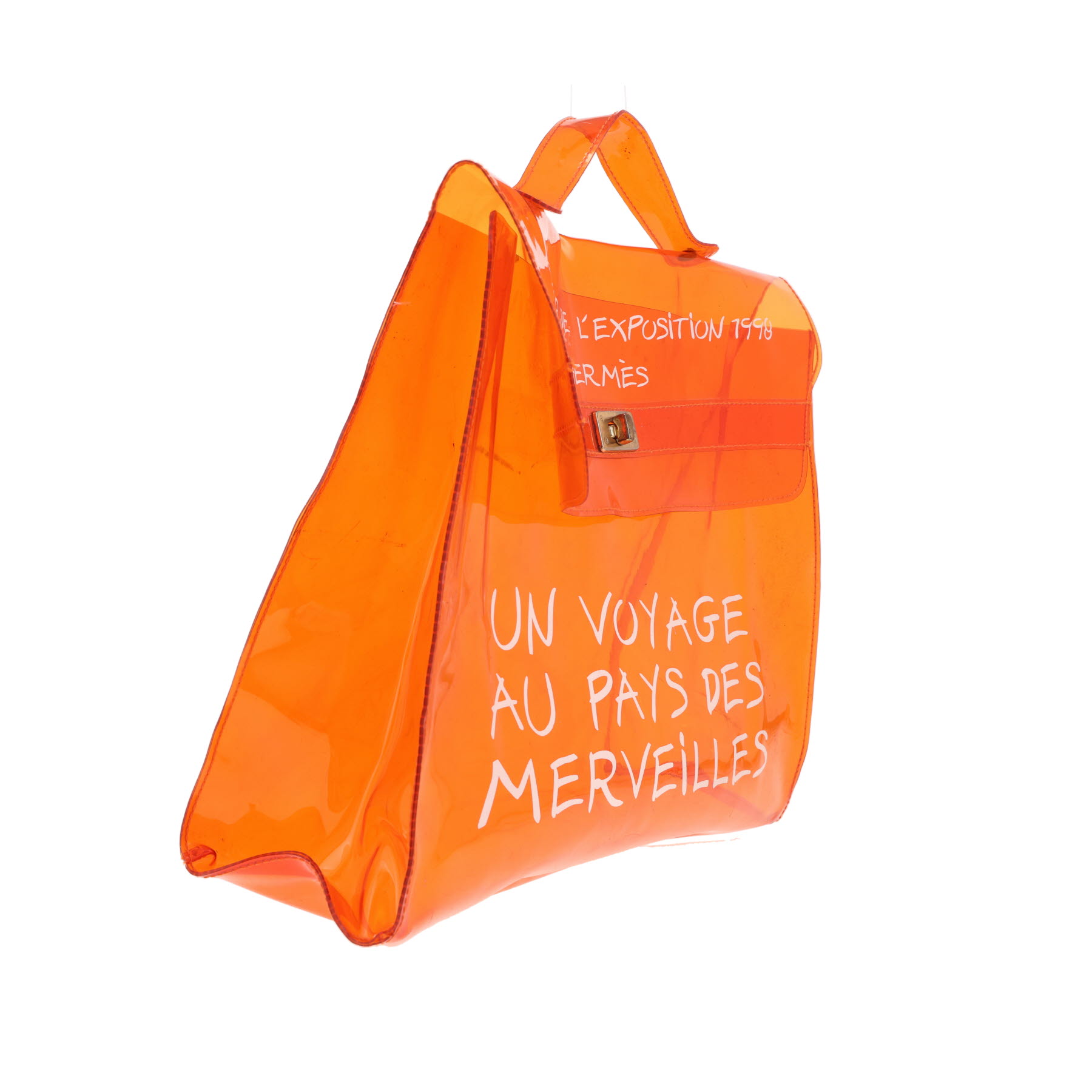 Sac à main Hermès  Kelly Plastic en vinyle orange