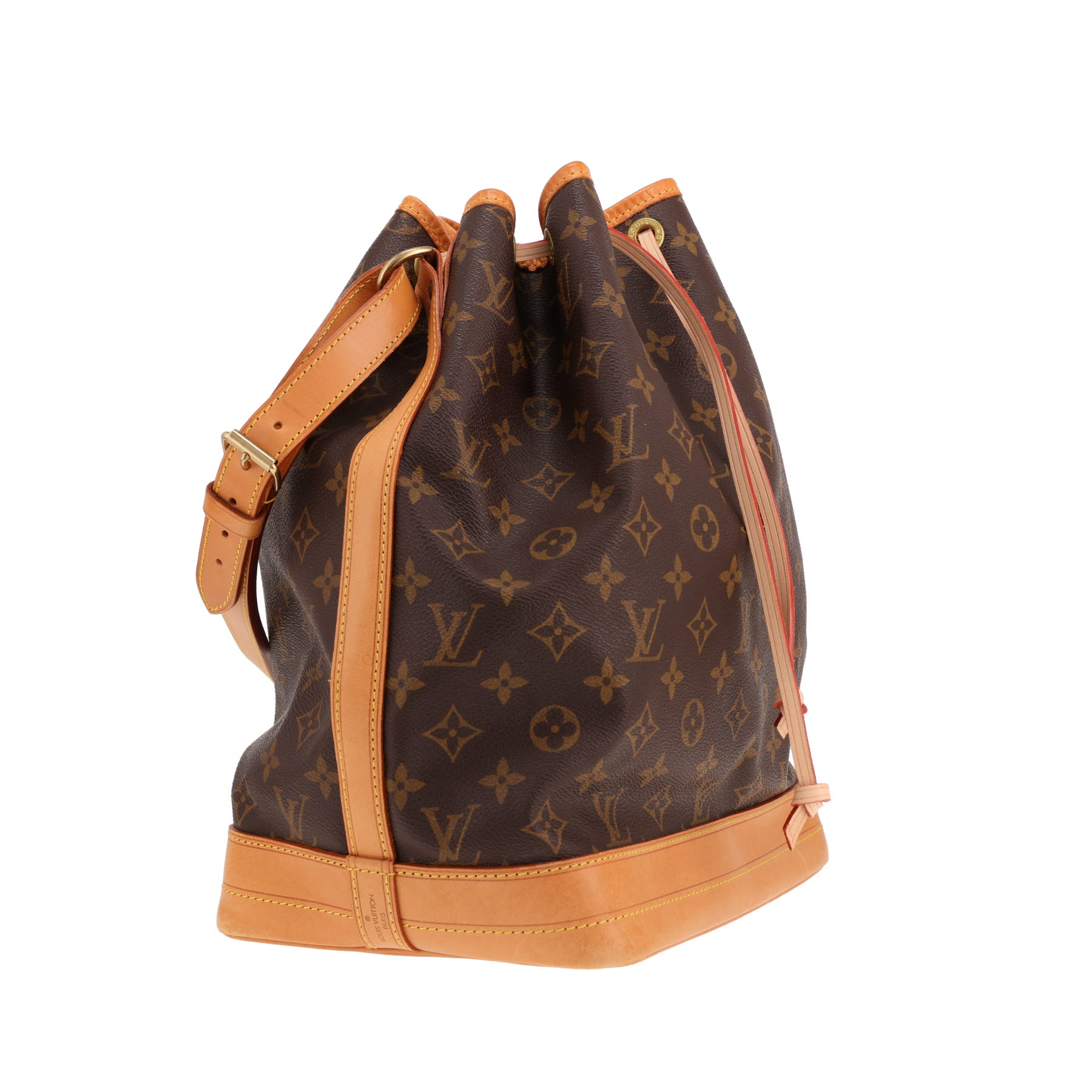 Louis Vuitton Noé handbag in brown Monogram canvas and natural leather