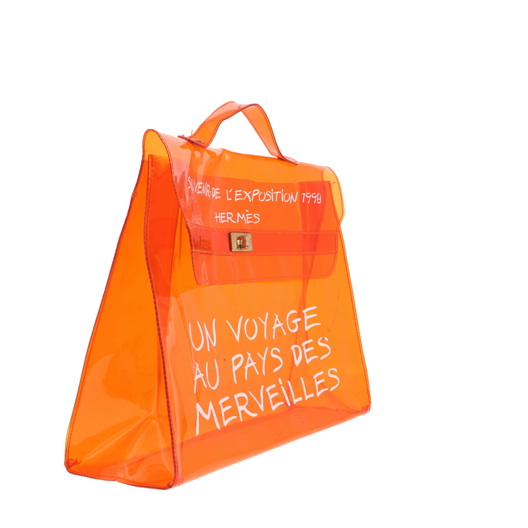 Bolso Hermès Kelly Plastic de vinilo naranja