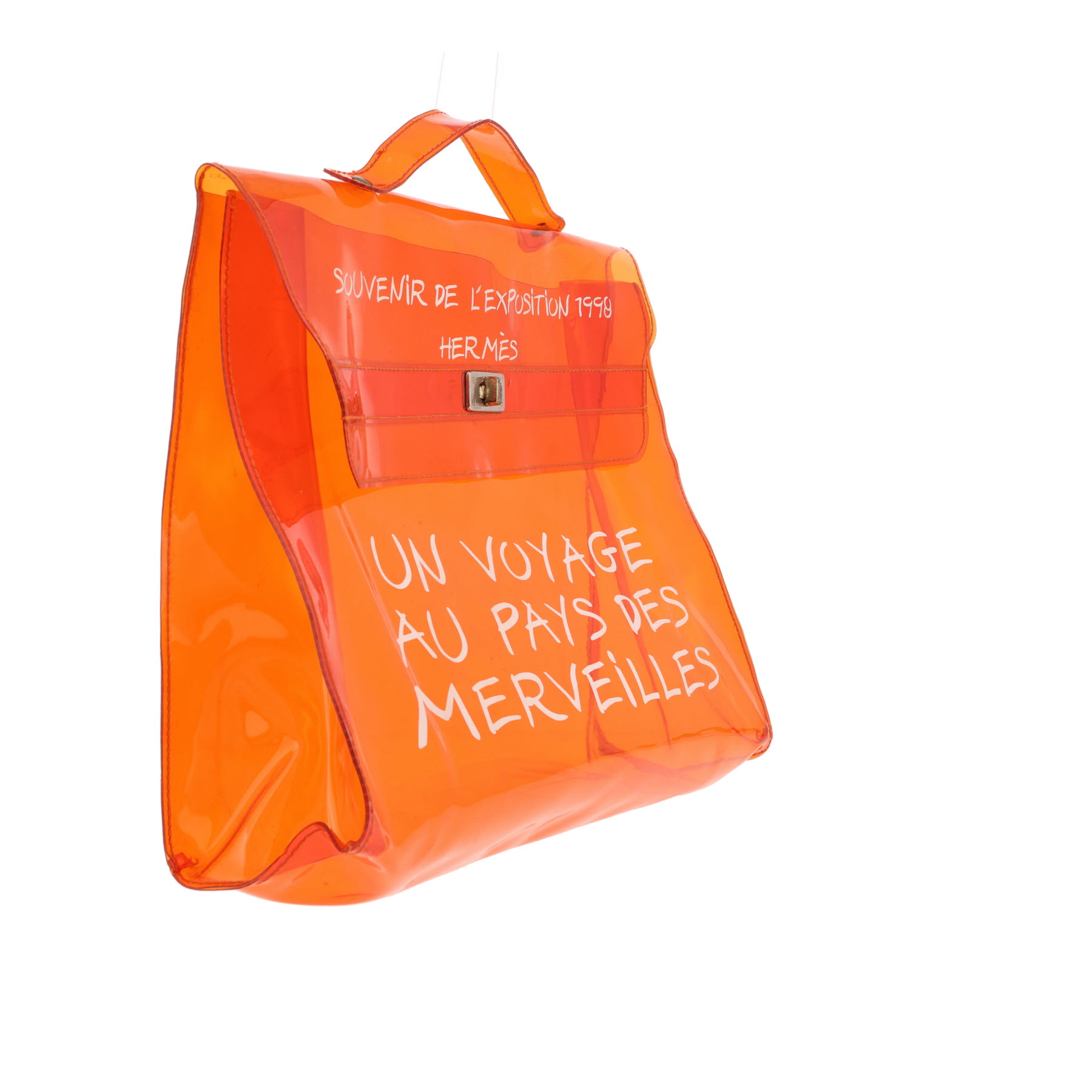 Sac à main Hermès  Kelly Plastic en vinyle orange