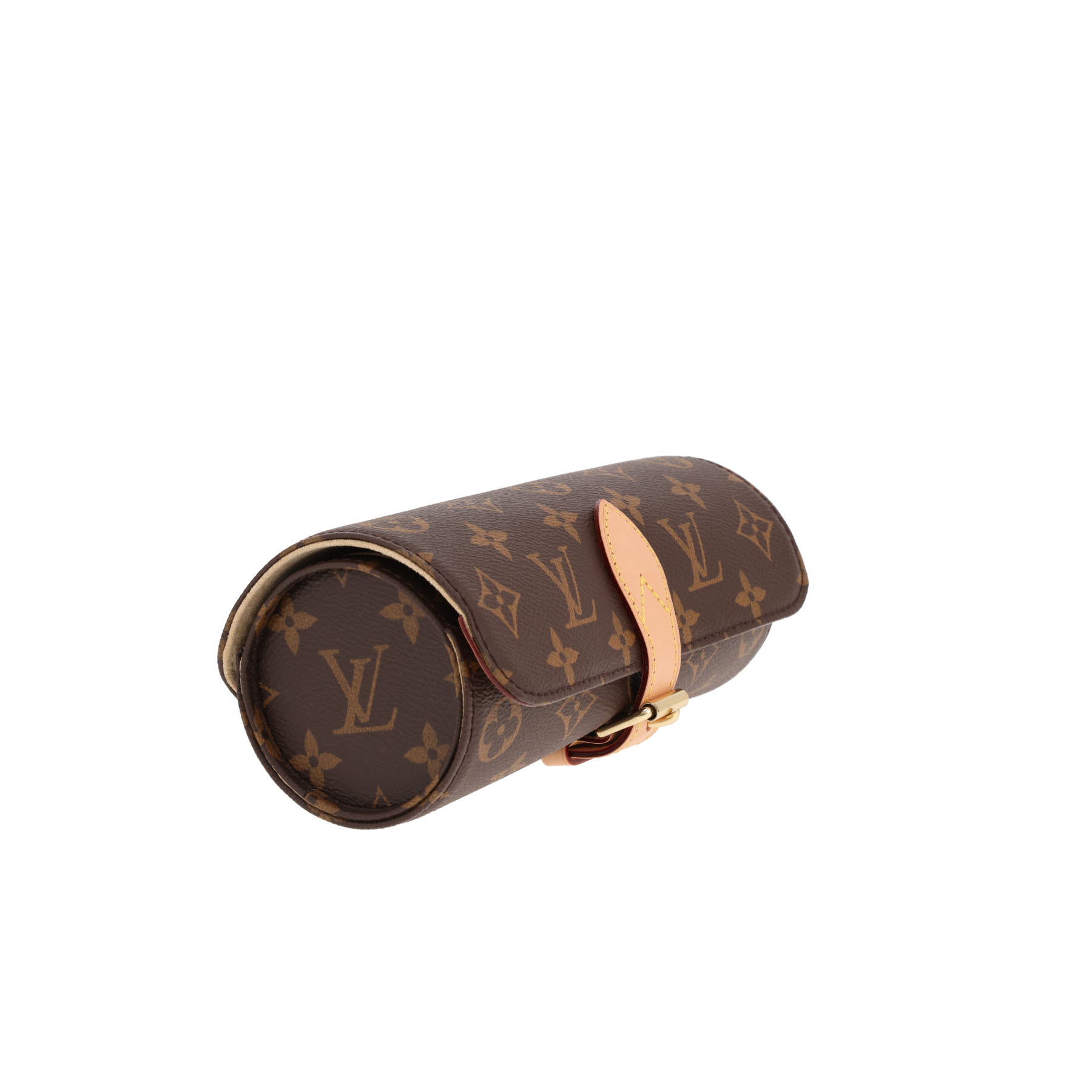 Estuche de Louis Vuitton de lona Monogram y cuero natural