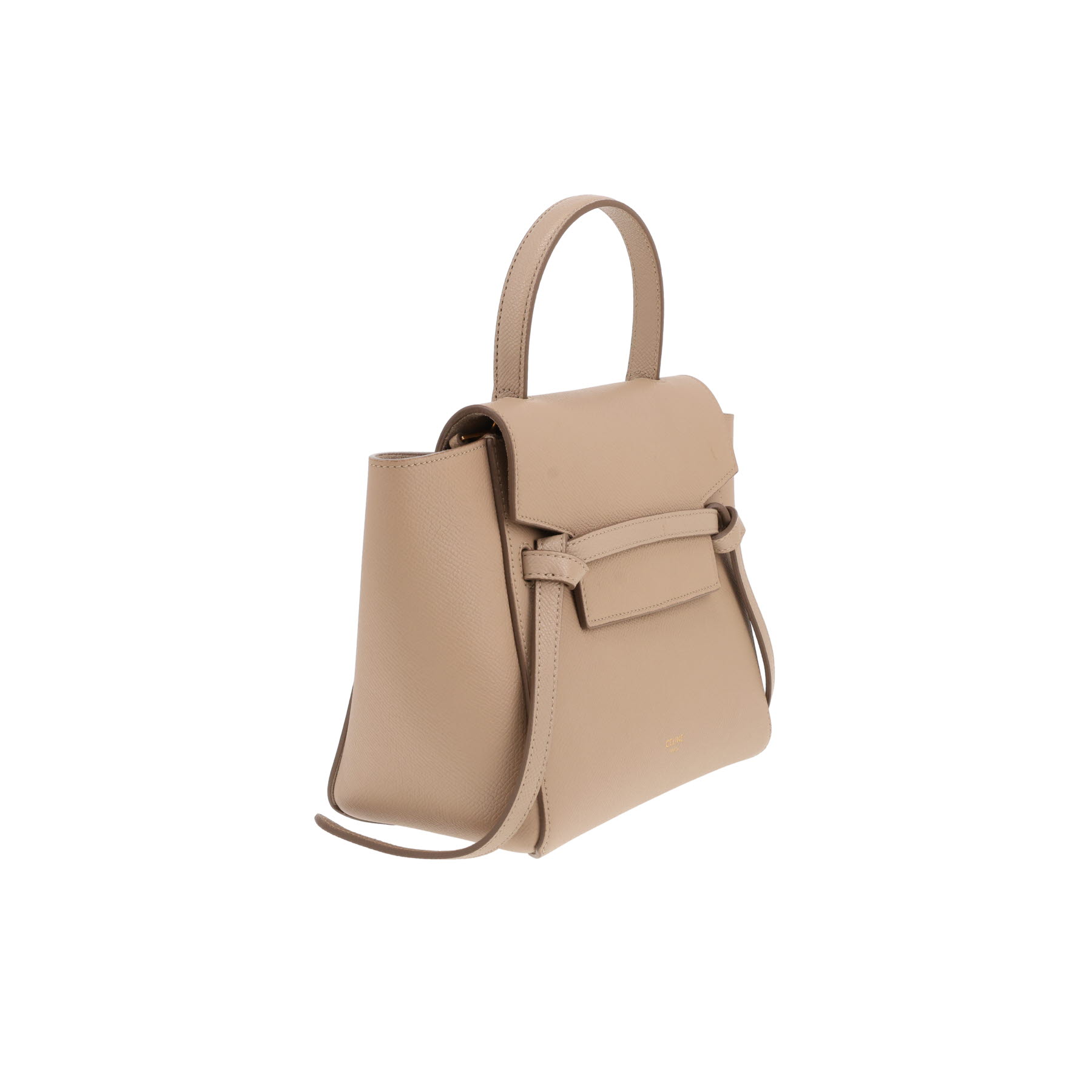 Sac bandoulière Celine  Belt Nano en cuir grainé beige