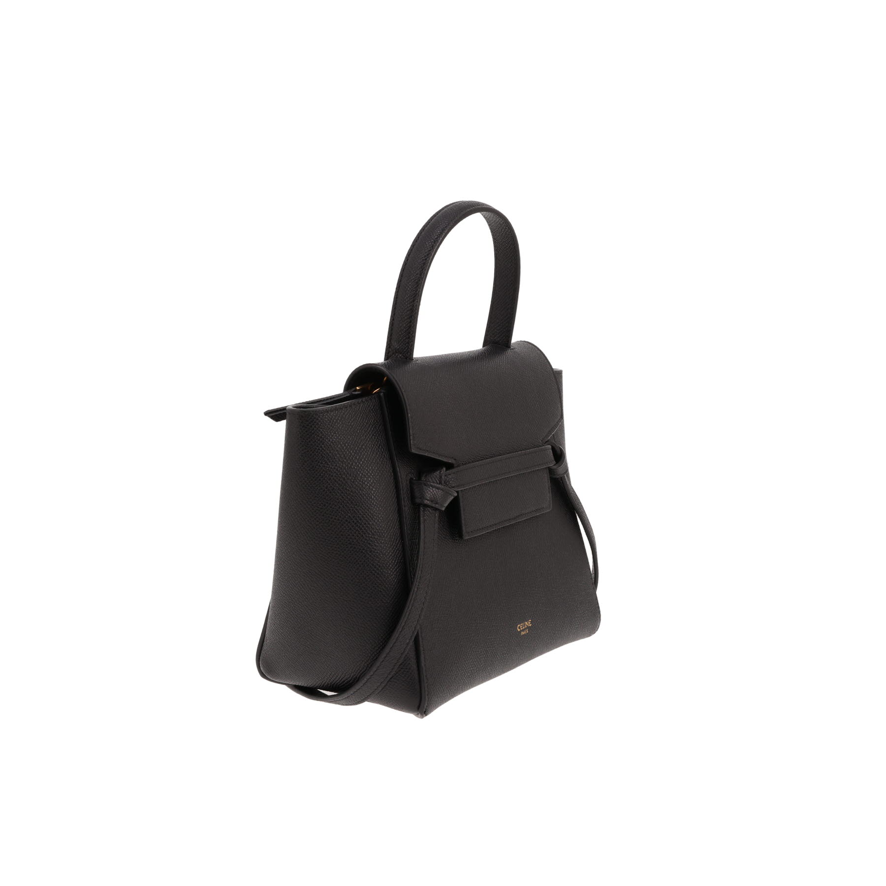 Sac bandoulière Celine  Belt Nano en cuir grainé noir