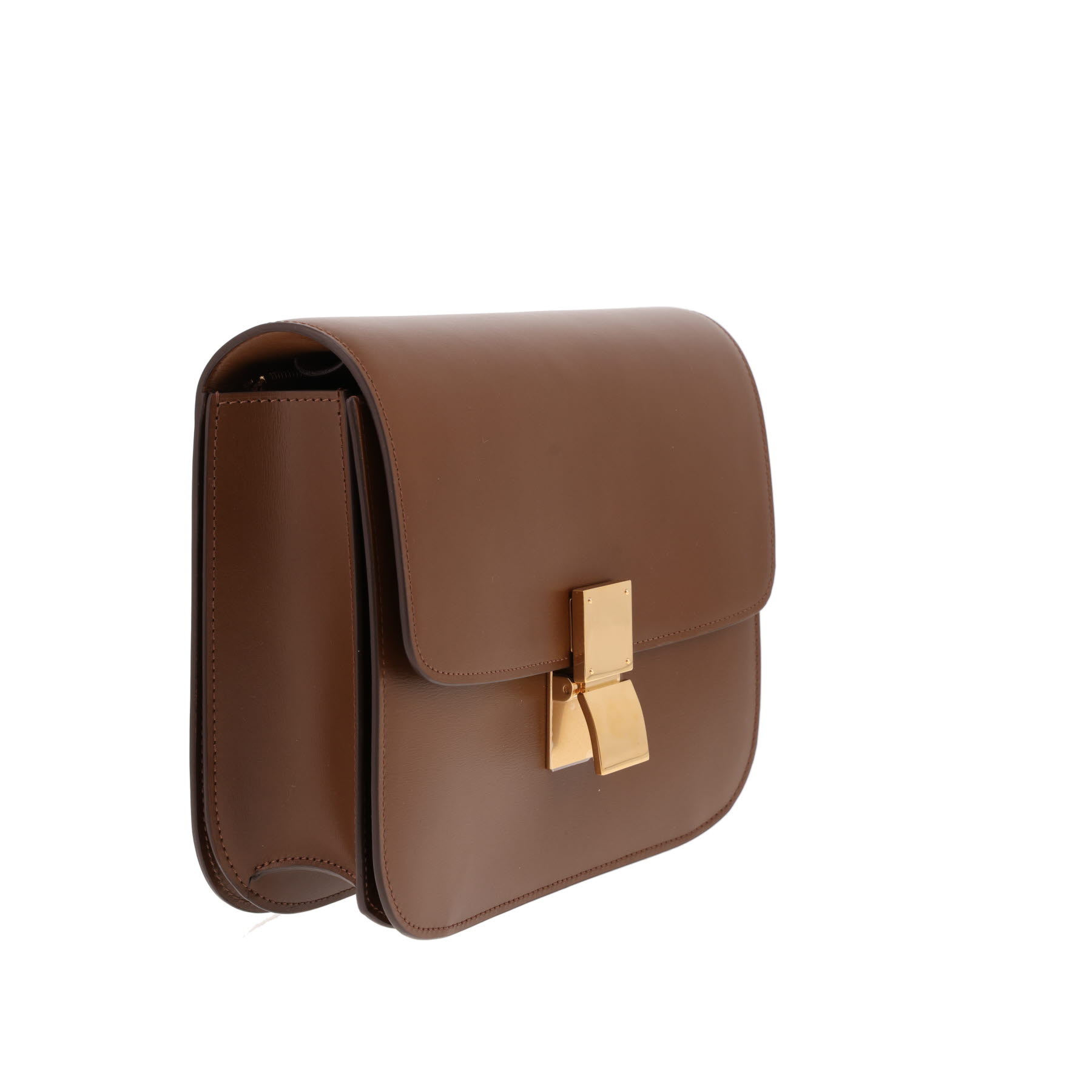 Celine Classic Box shoulder bag in brown leather