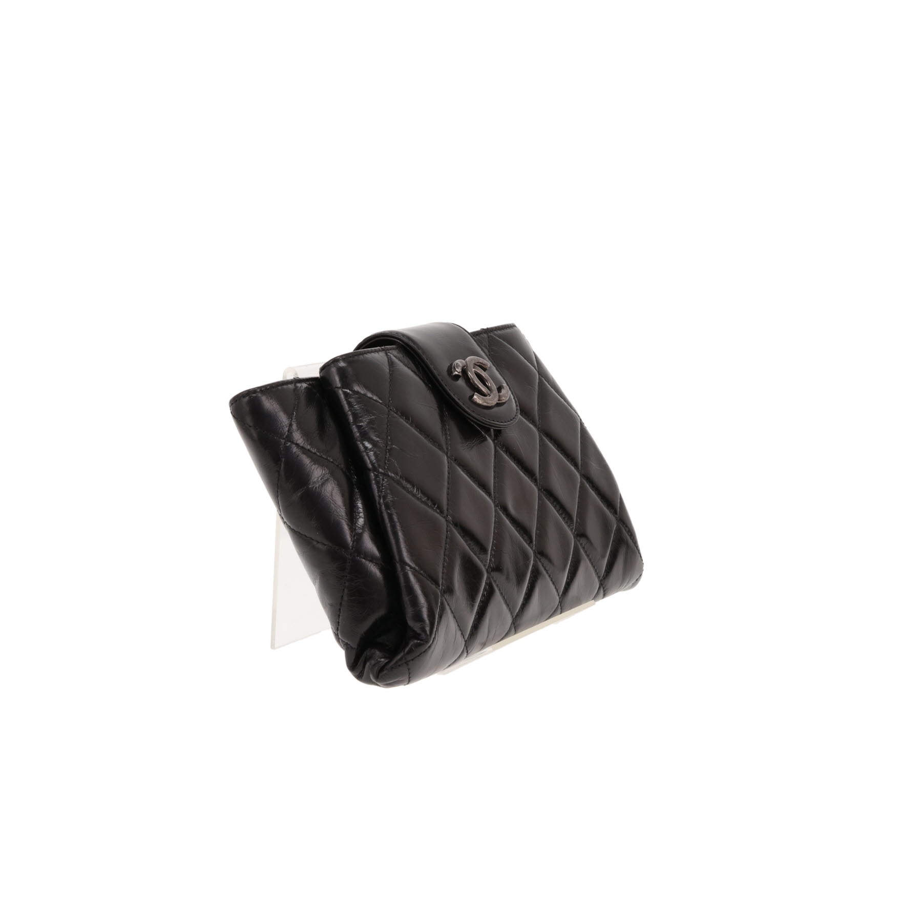 Pochette Chanel   in pelle nera invecchiata