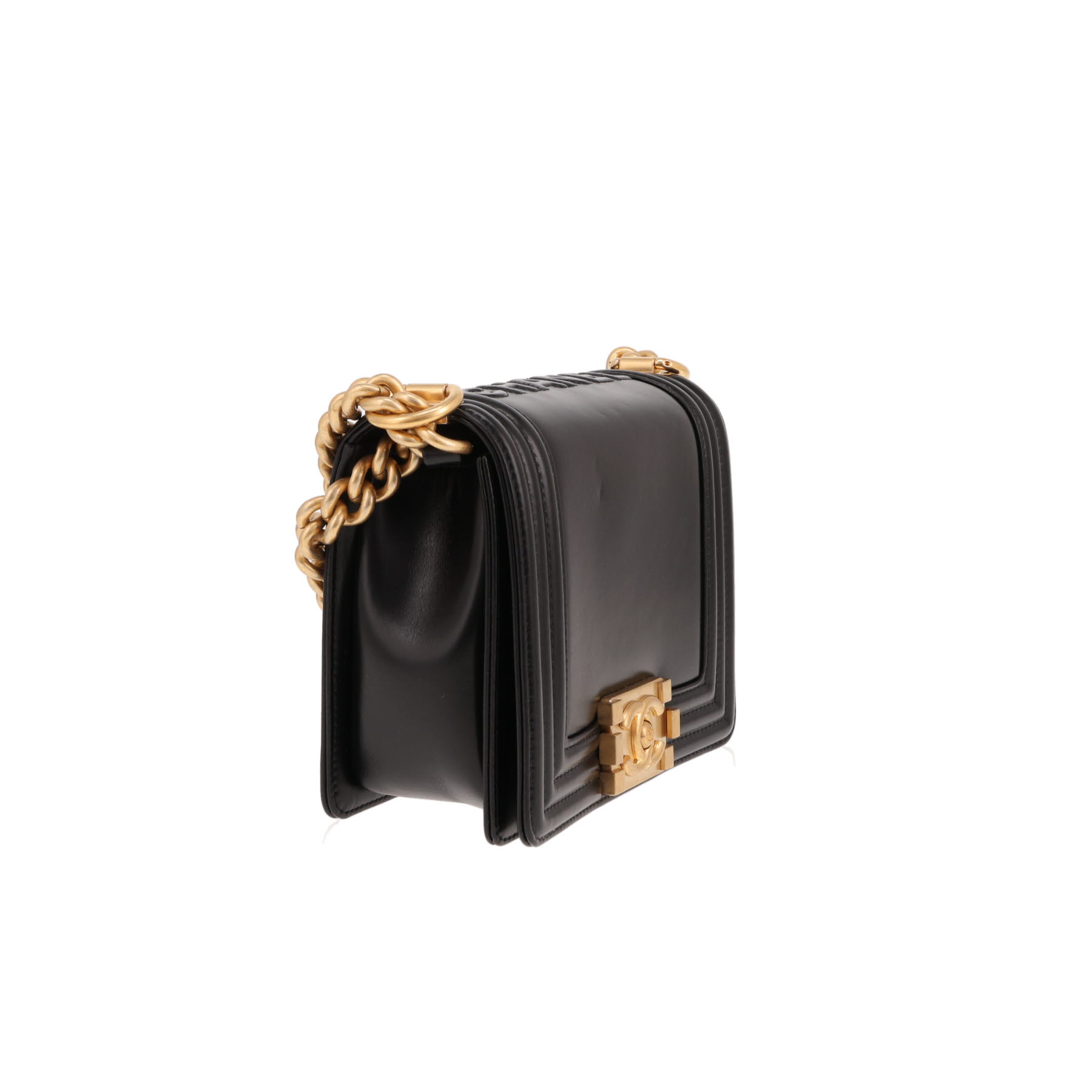 Borsa a tracolla Chanel Mini Boy in pelle nera