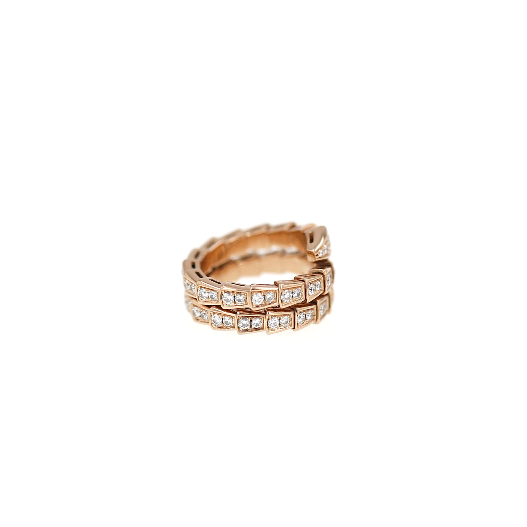Bulgari Serpenti Viper ring in rose gold and diamonds