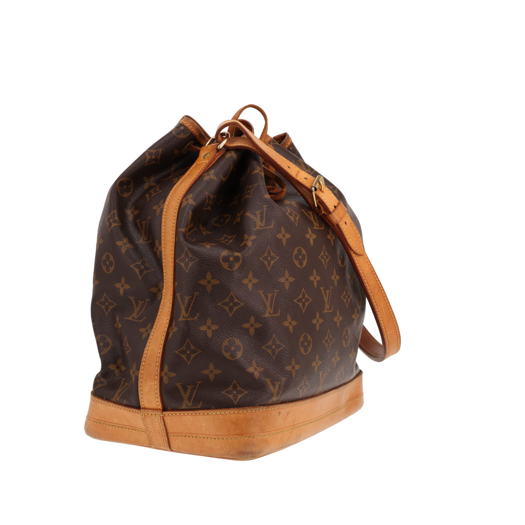 Louis Vuitton Noé handbag in brown Monogram canvas and natural leather