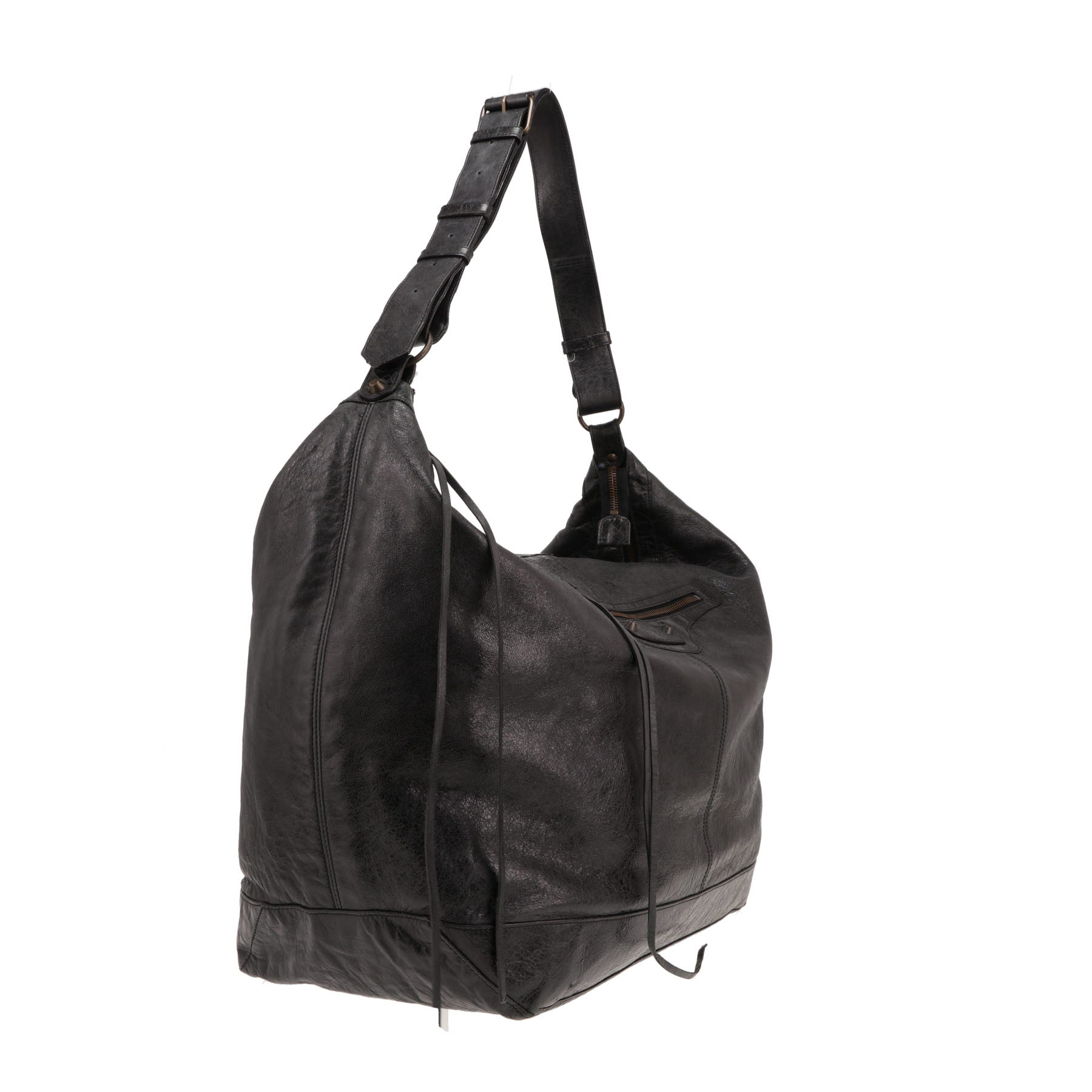 Sac porté épaule Balenciaga  Courrier XL en cuir noir