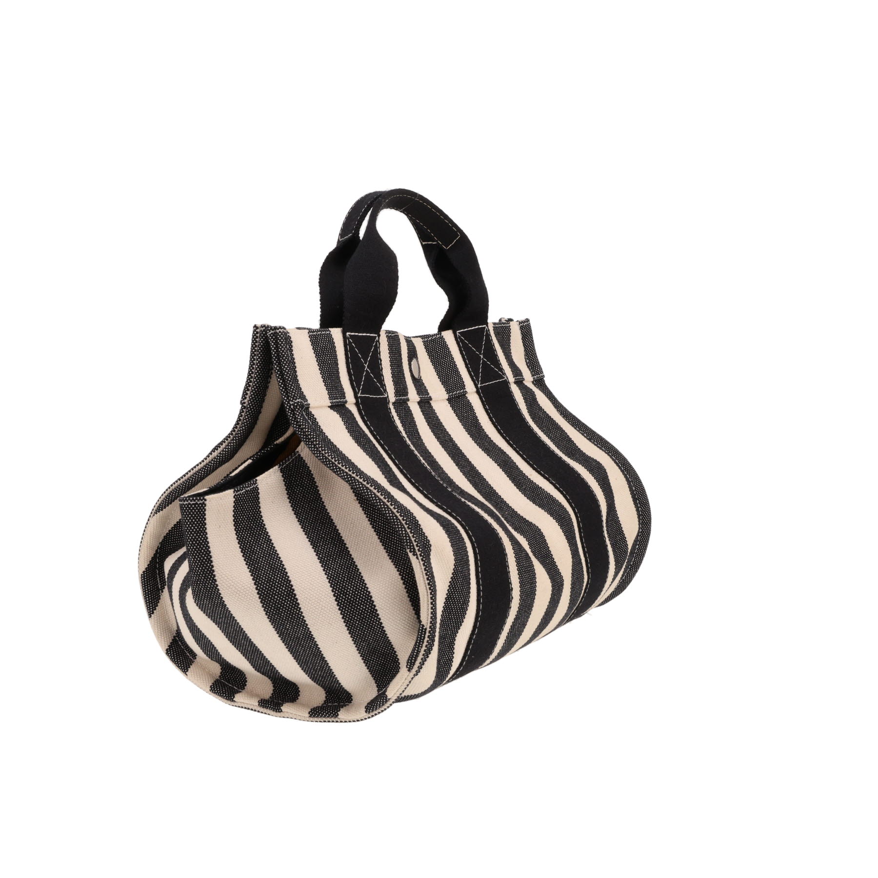 Sac à main Hermès   en toile beige et noire