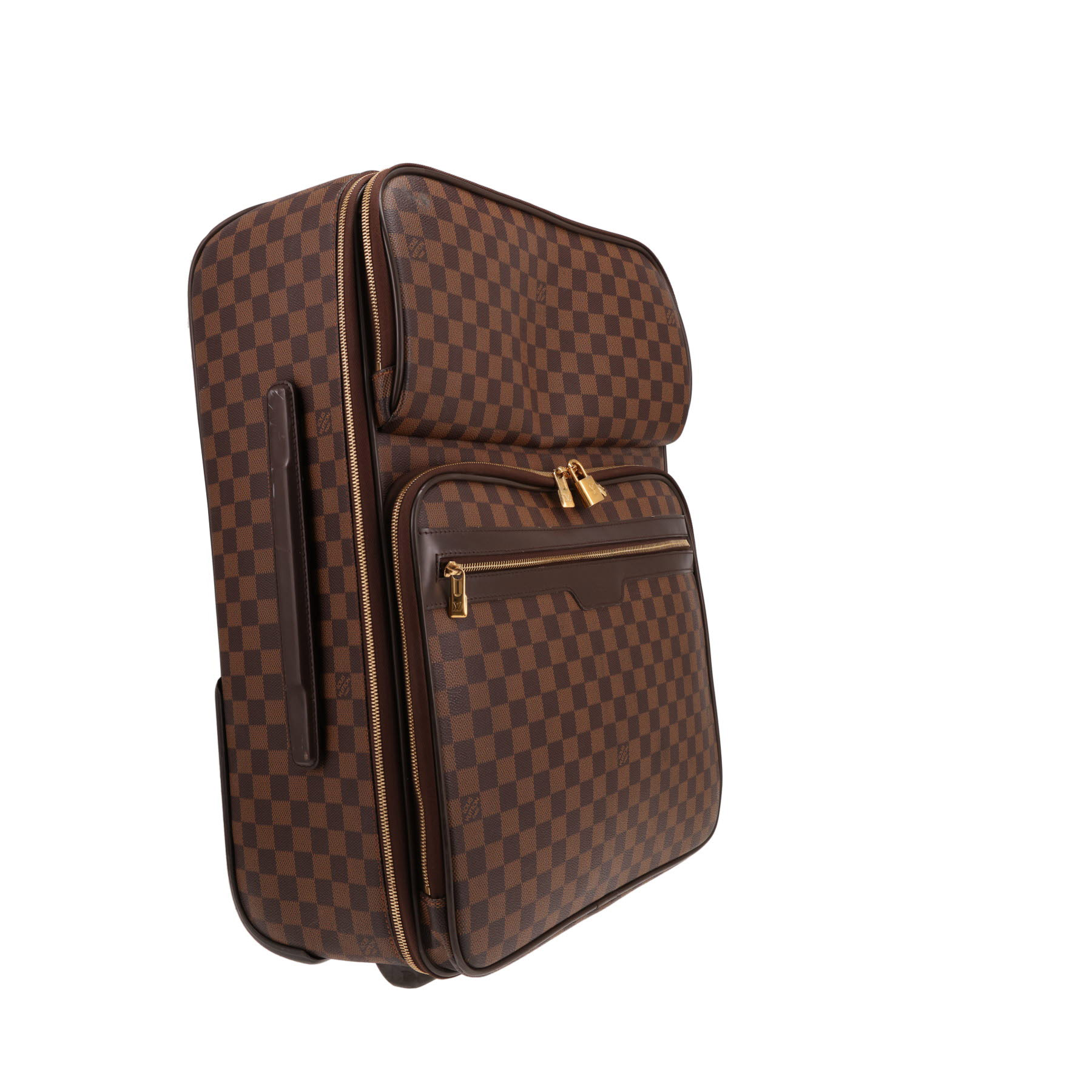 Maleta Louis Vuitton «Pegase» de lona Damier Ébène y cuero marrón