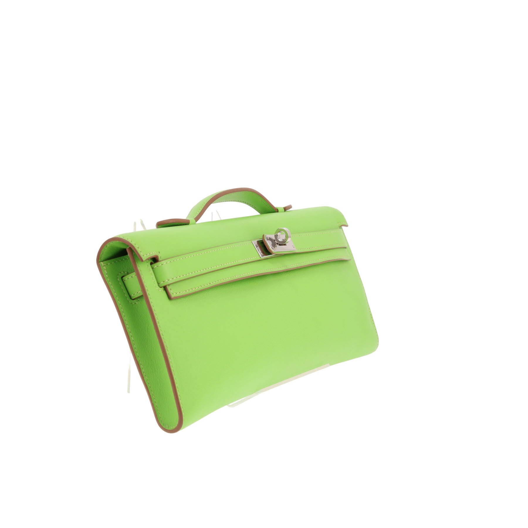 Bolso Hermès Kelly Cut de piel Swift verde Granny