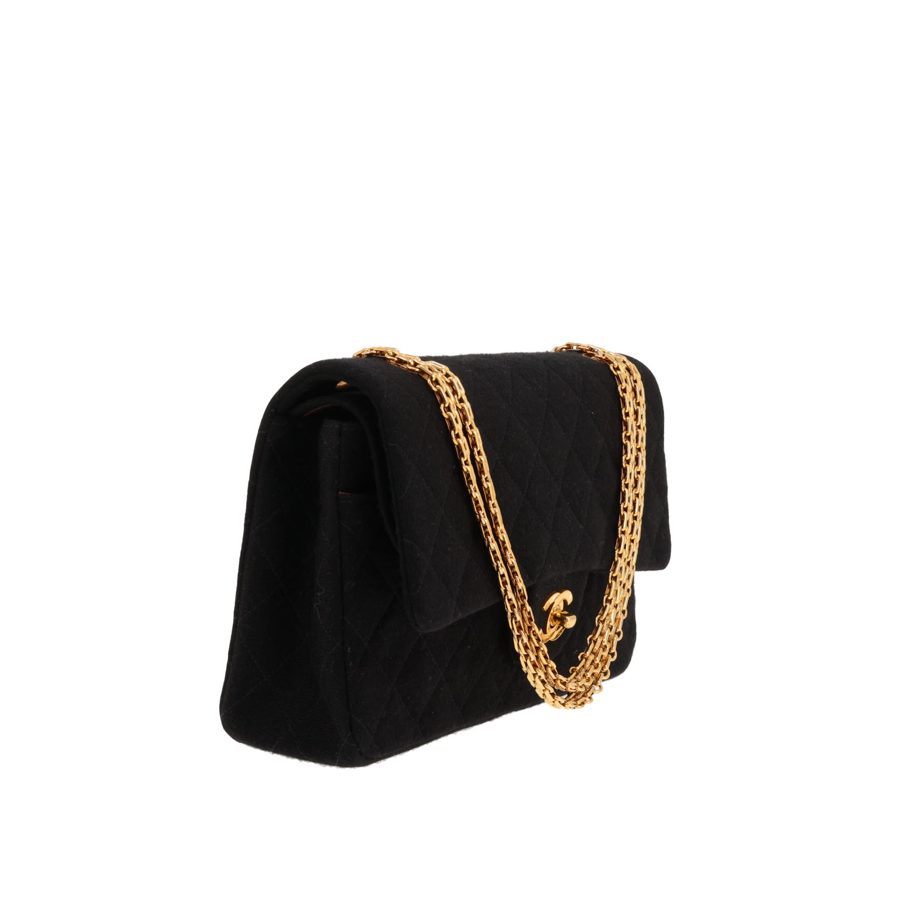 Sac à main Chanel  Timeless Classic en toile jersey noire
