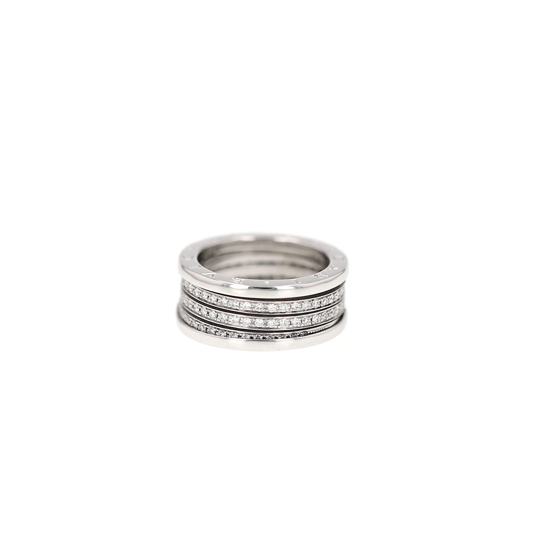 Bague Bulgari B.Zero1 grand modèle en or blanc et diamants