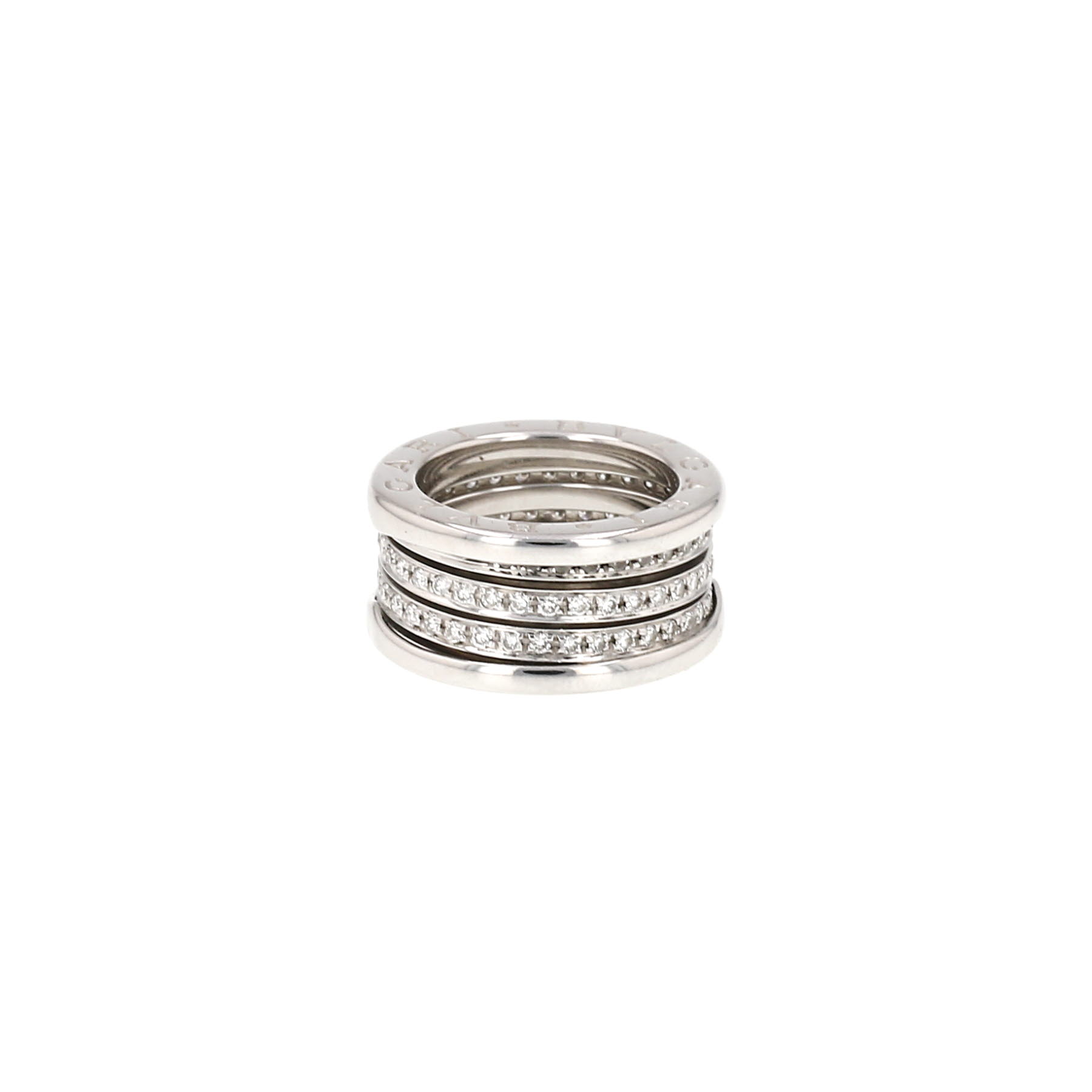 Bague Bulgari B.Zero1 grand modèle en or blanc et diamants