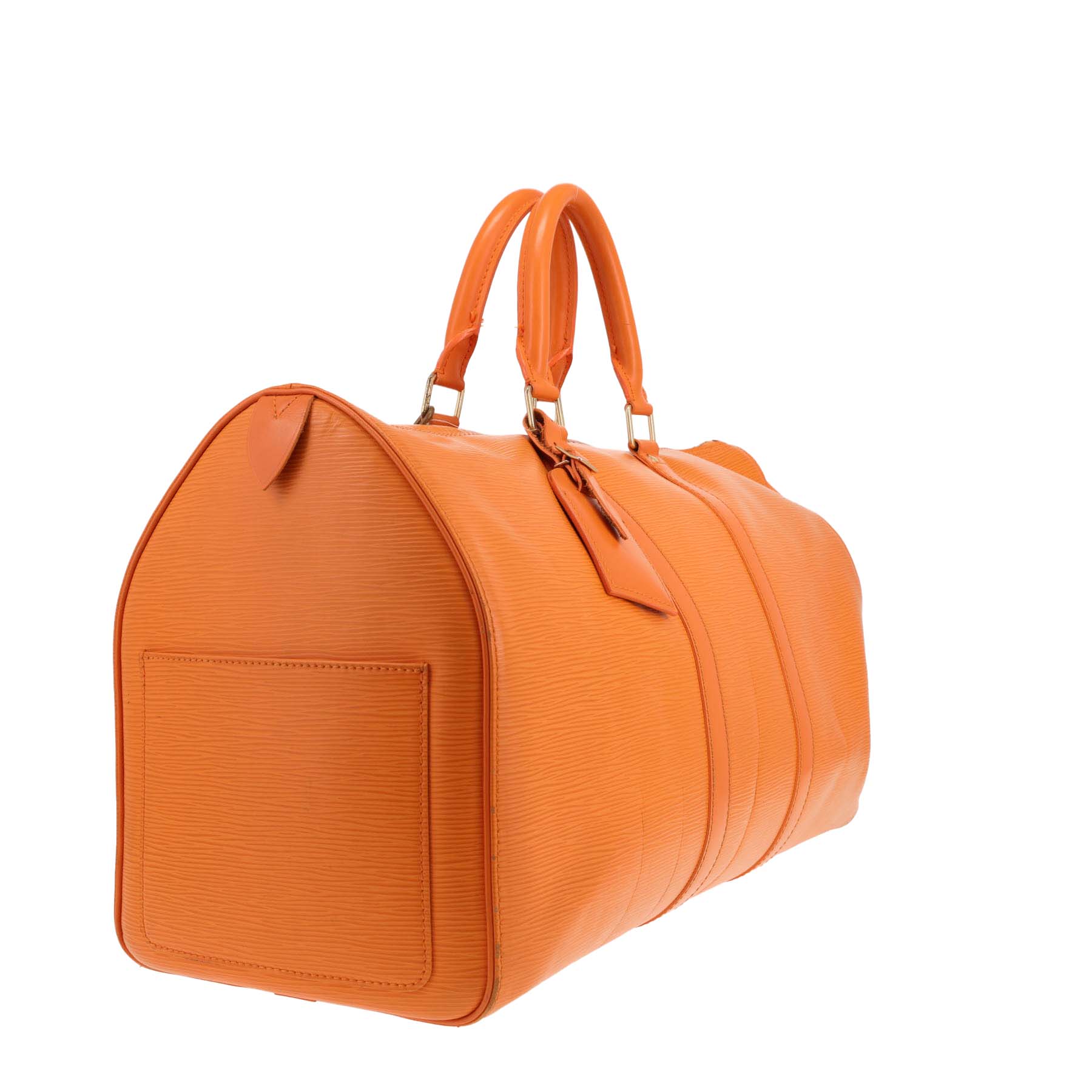 Louis Vuitton Keepall 45 travel bag in orange Épi leather