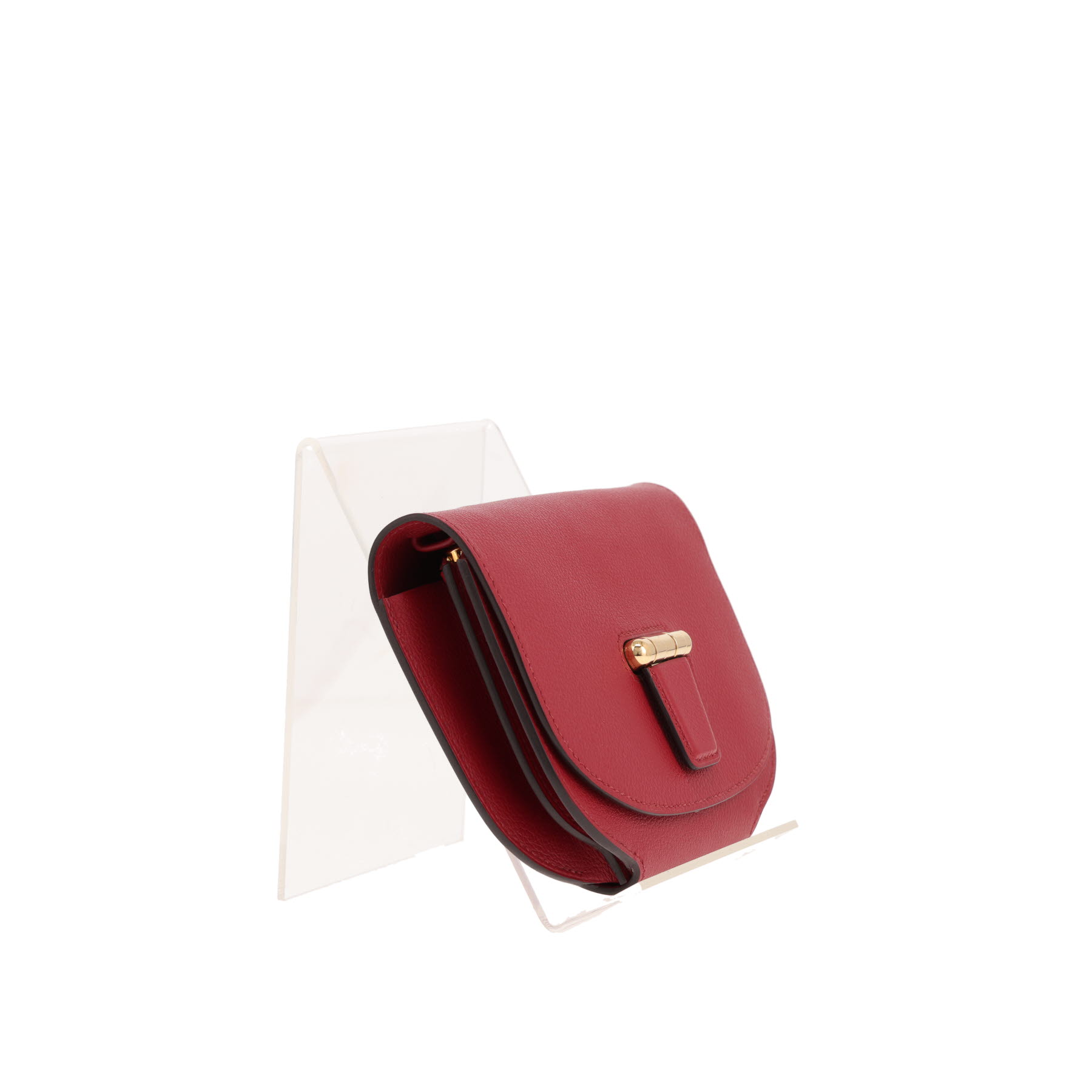 Bolso bandolera Hermès «Convoyeur» de piel Togo Rouge Grenat