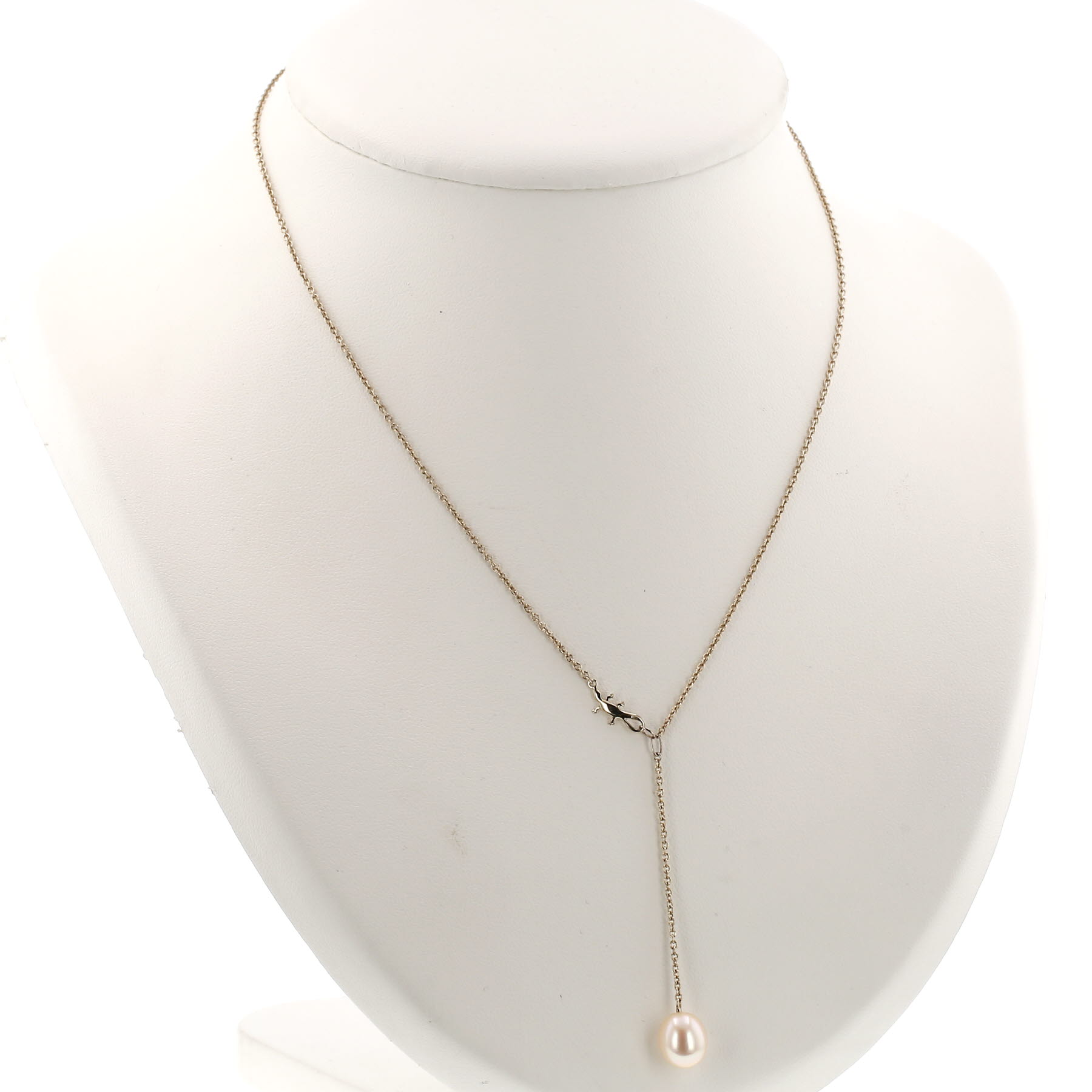 Collier H. Stern en or blanc non rhodié, perle de culture et diamant