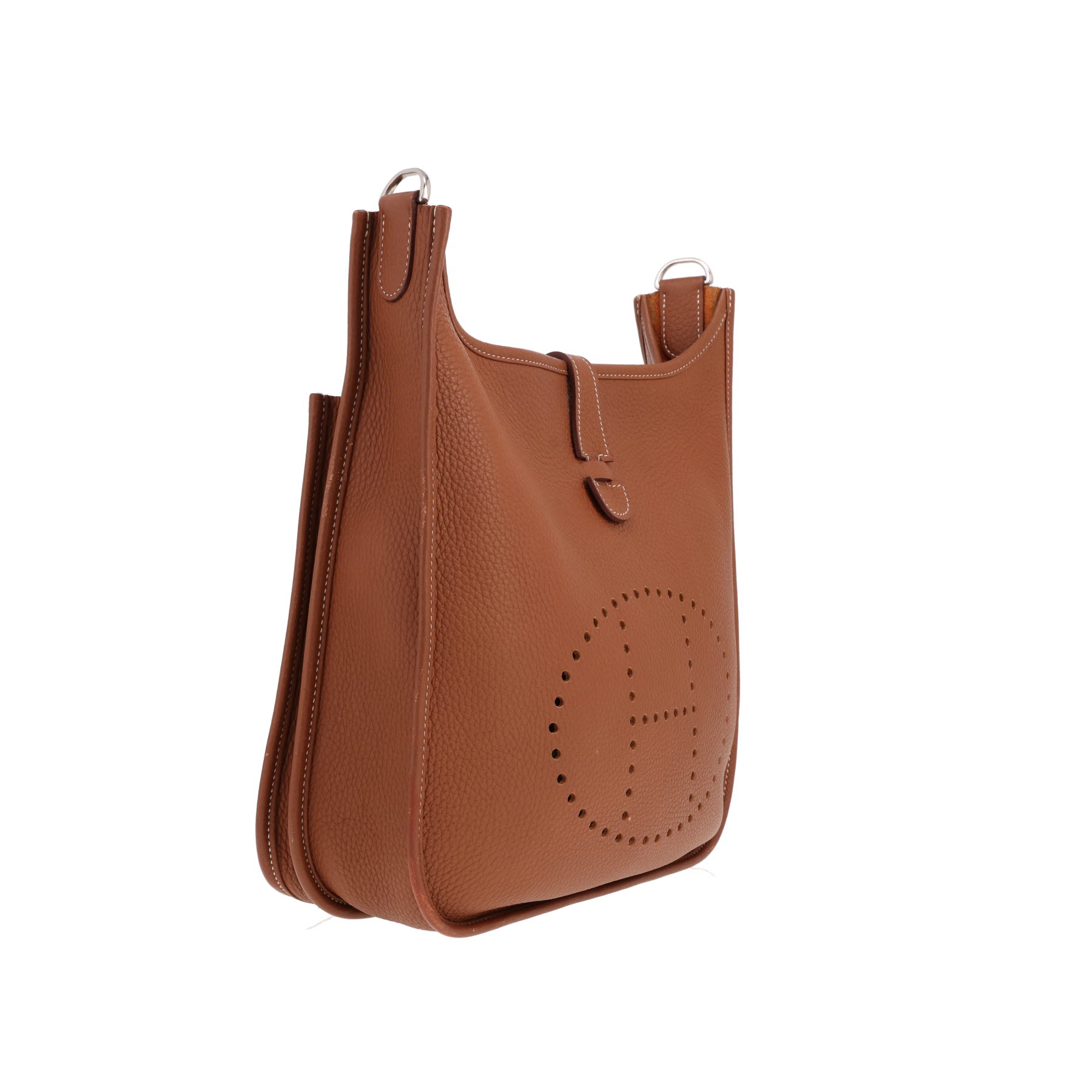 Bolso bandolera Hermès «Evelyne» de piel de becerro «Clémence» Gold