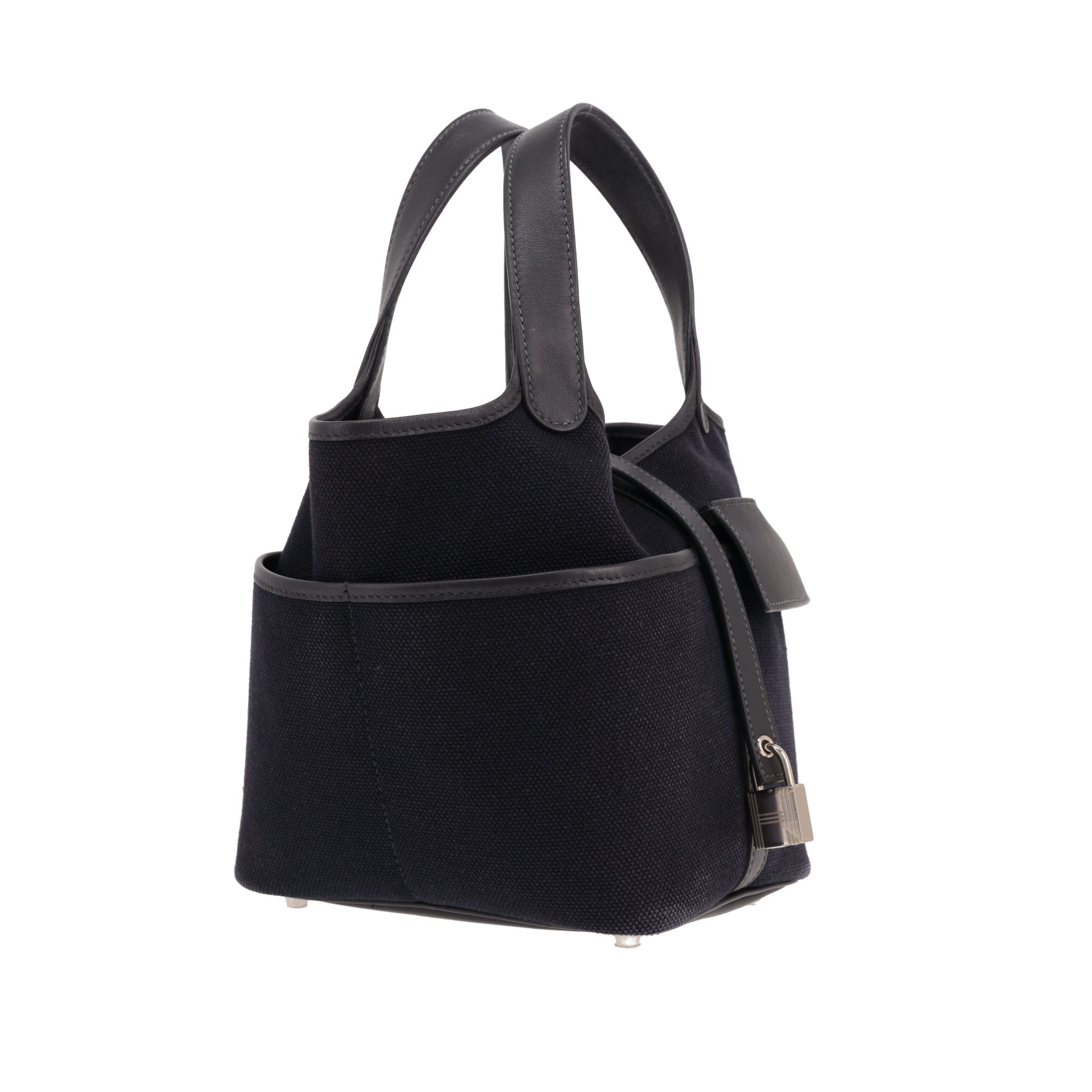 Hermès Picotin Cargo handbag in blue canvas and blue leather