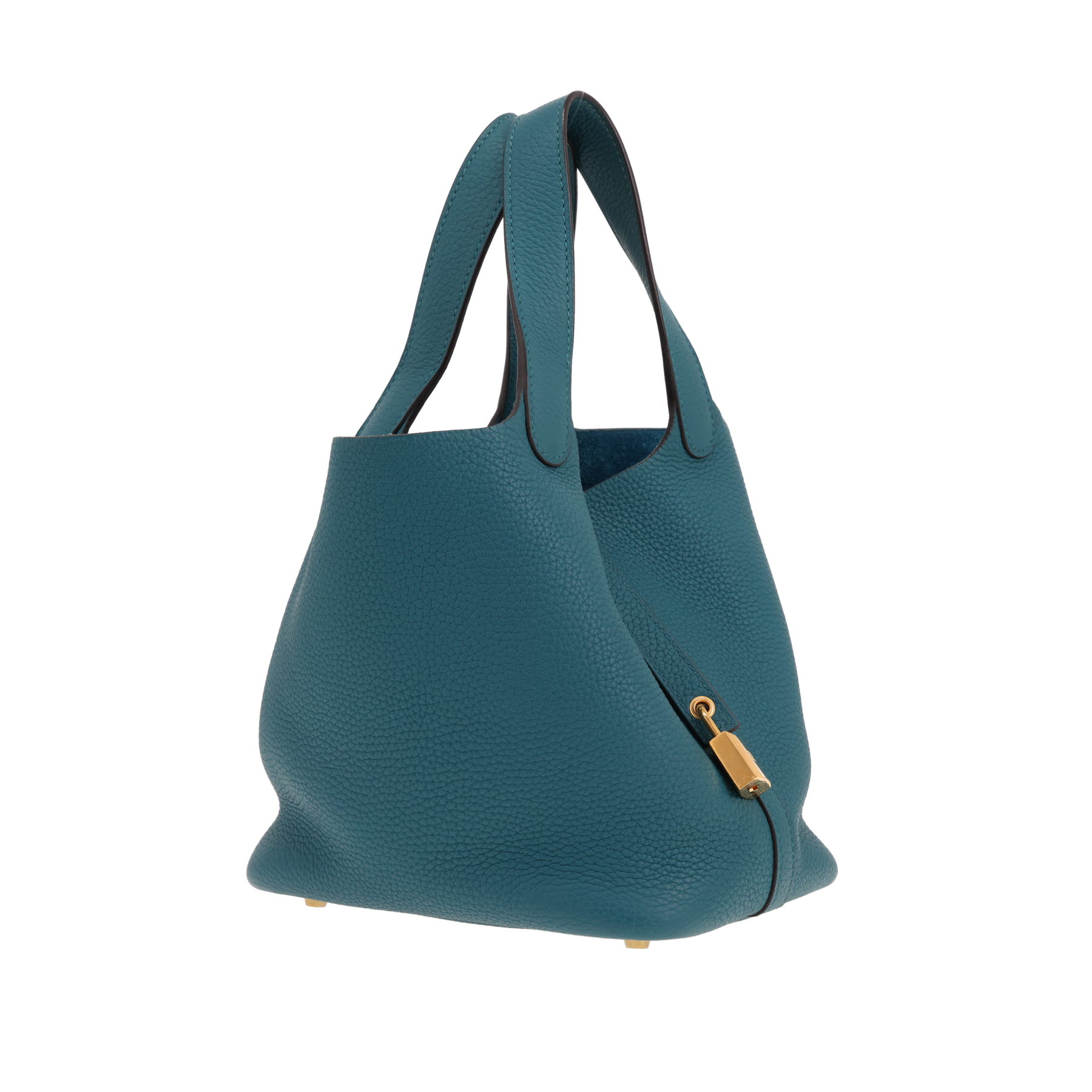 Hermès Picotin 18 cm handbag in Bosphore Green Togo leather