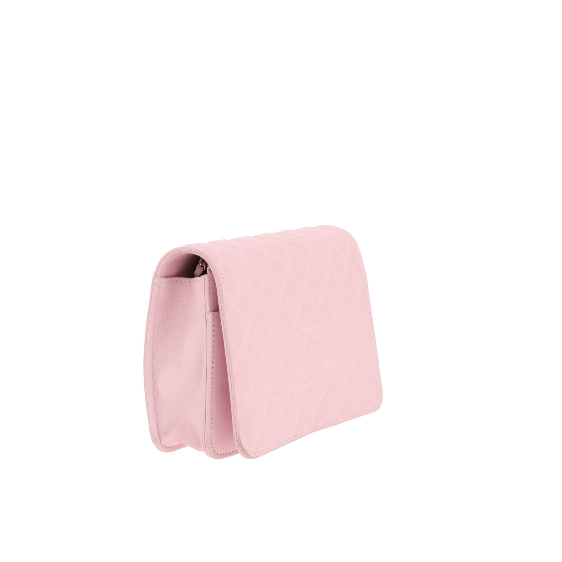 Sac bandoulière Chanel  Wallet on Chain en cuir matelassé rose
