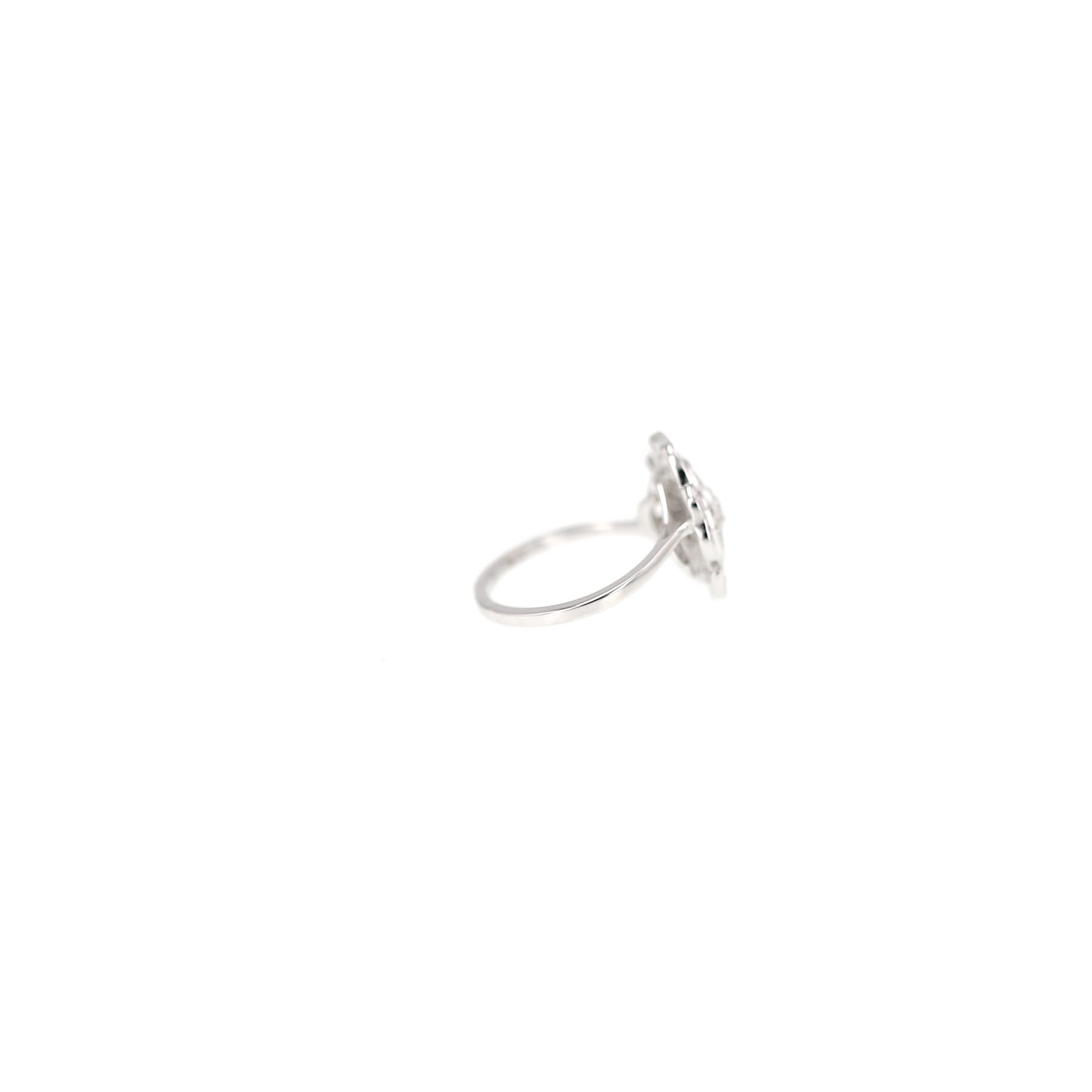 Chanel Small Camellia Button Ring in white gold and diamonds