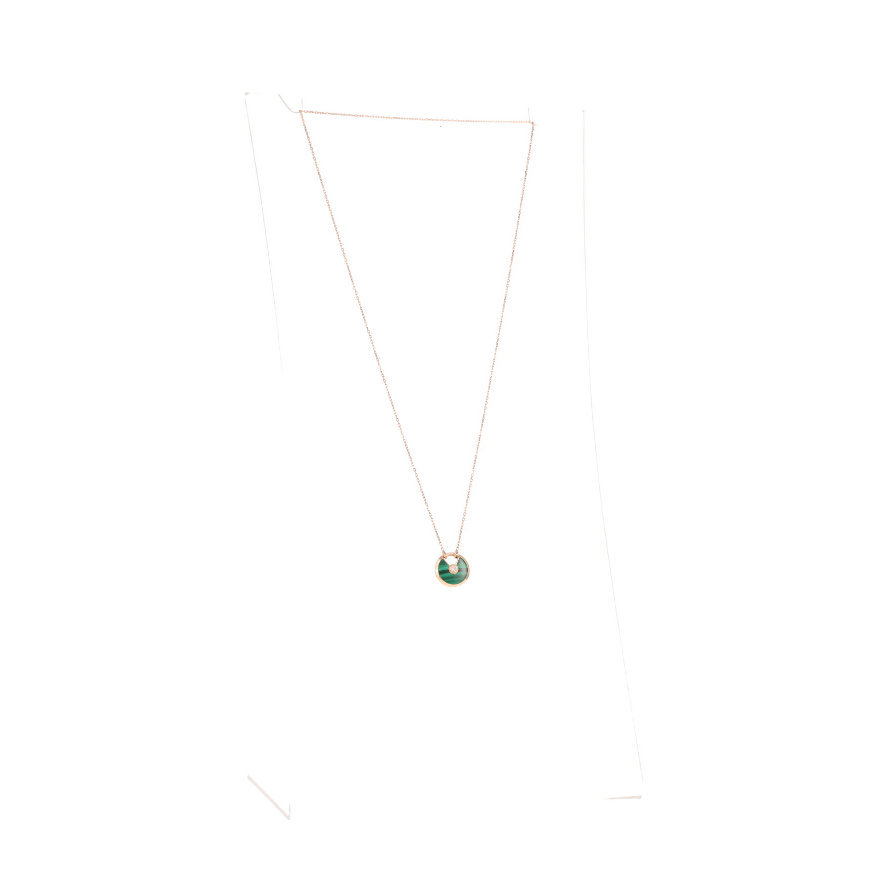 Cartier Amulette necklace, size S, in rose gold, Malachite and diamond