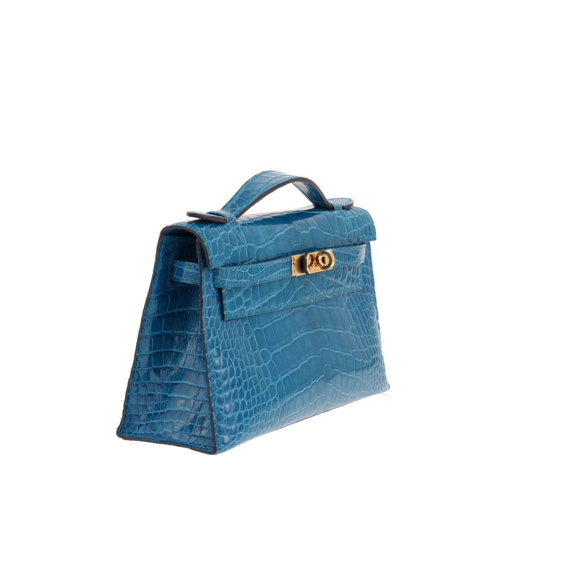 Hermès Kelly Clutch – Blue alligator clutch bag