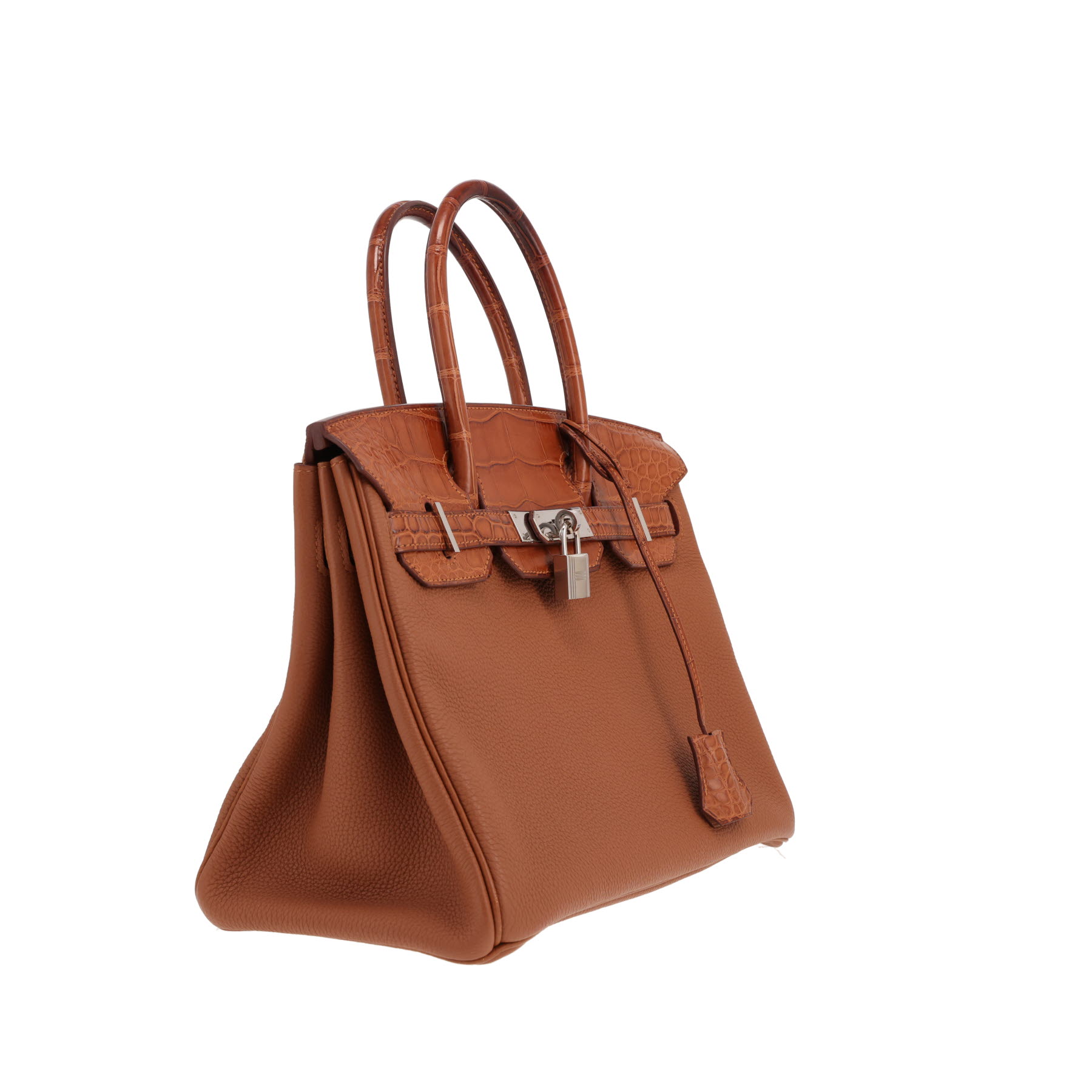 Sac à main Hermès  Birkin 30 cm en cuir togo gold et alligator gold