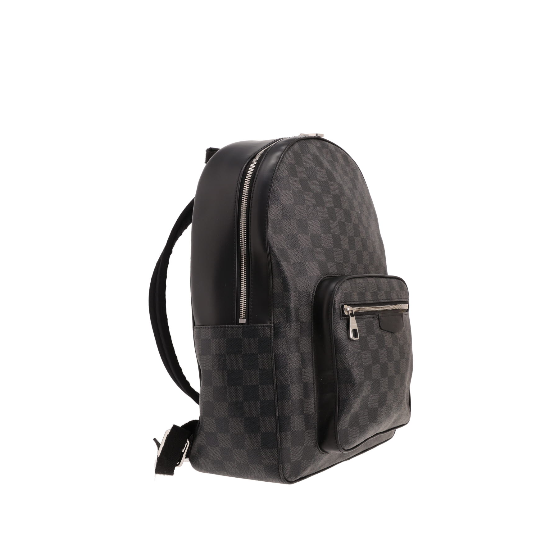 Mochila Louis Vuitton «Josh» de lona Damier gris Graphite y piel Noir