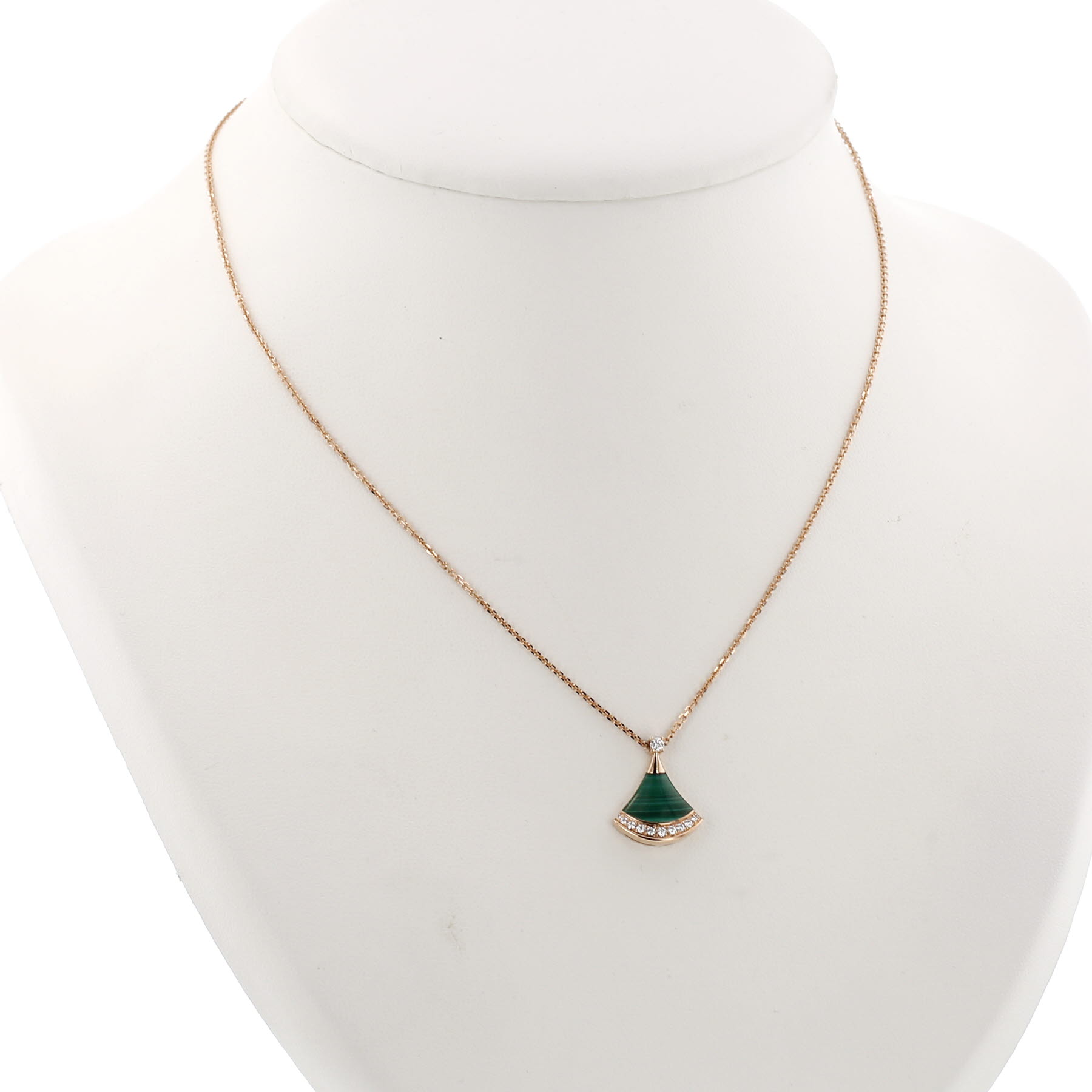 Collana Bulgari Diva's Dream in oro rosa, diamanti e Malachite