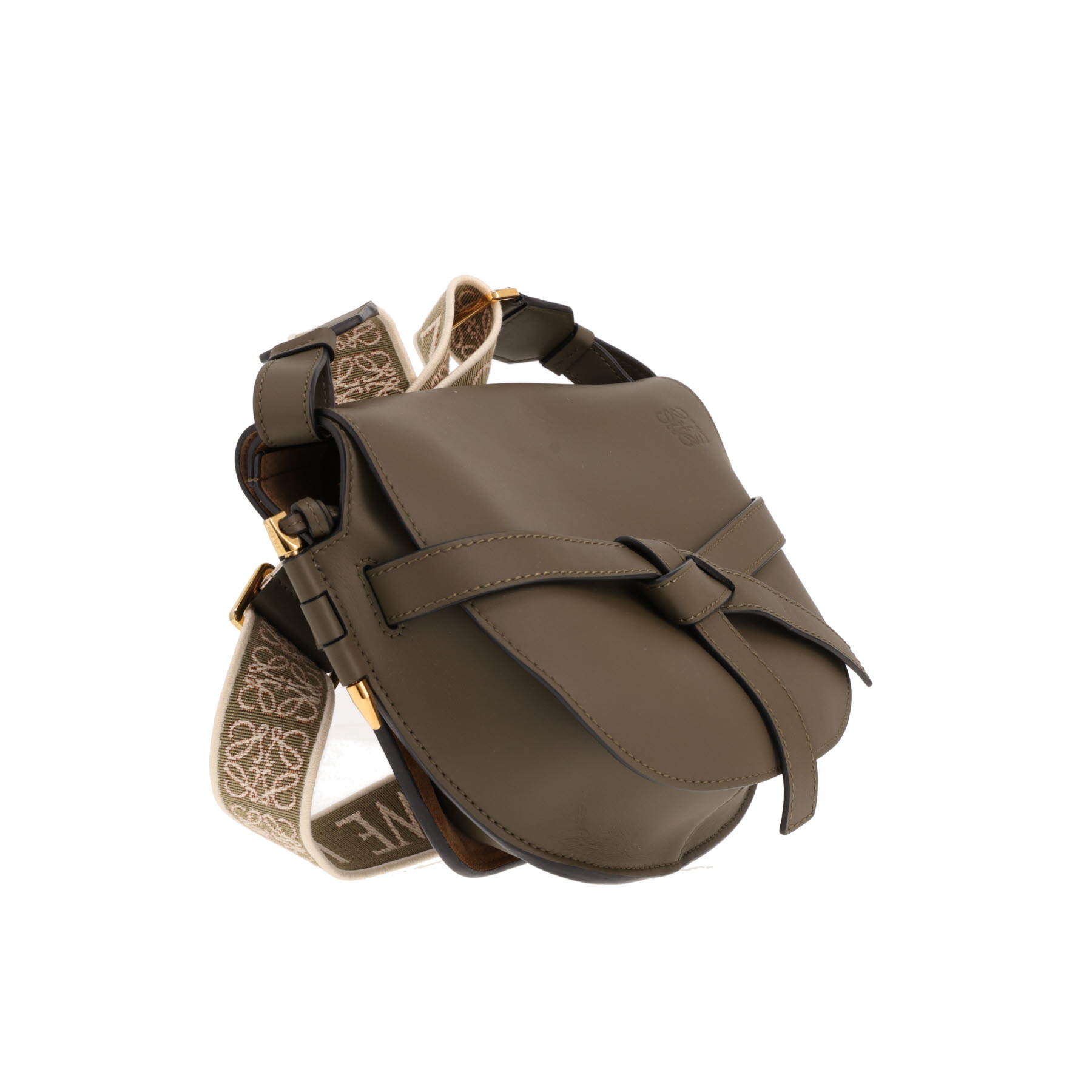 Loewe Gate shoulder bag in khaki-green leather