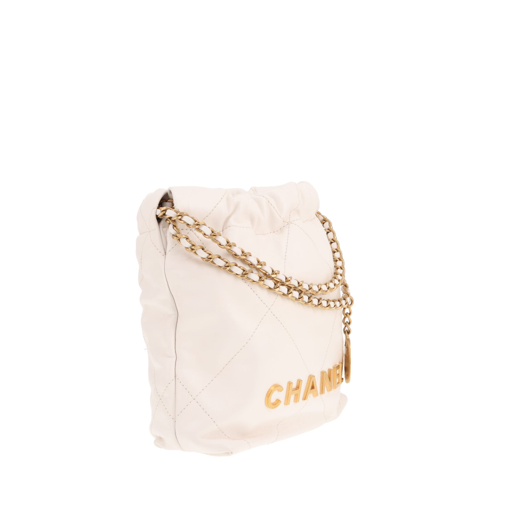 Chanel 22 Mini shoulder bag in white leather