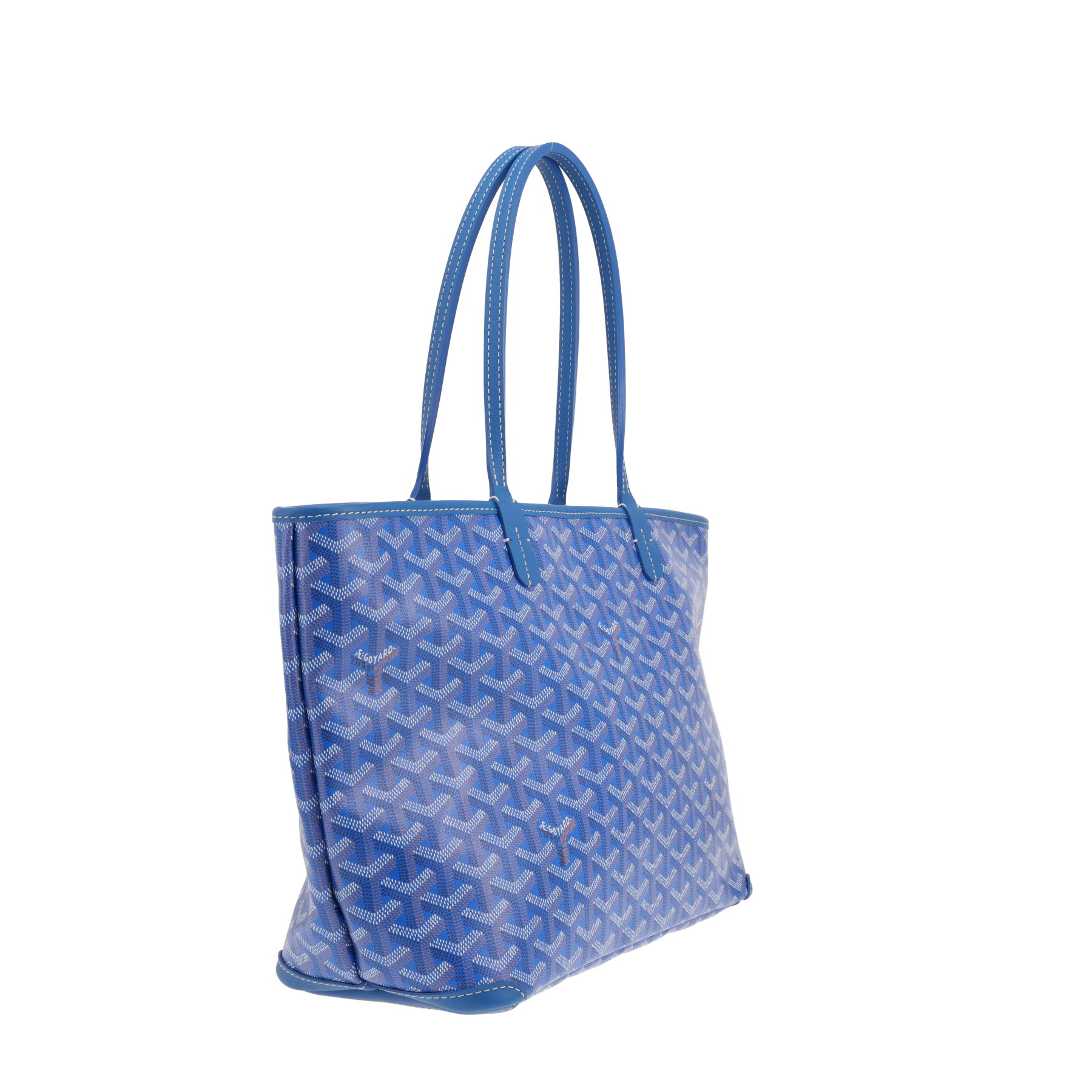 Goyard Artois tote bag in blue Goyardine canvas and blue leather