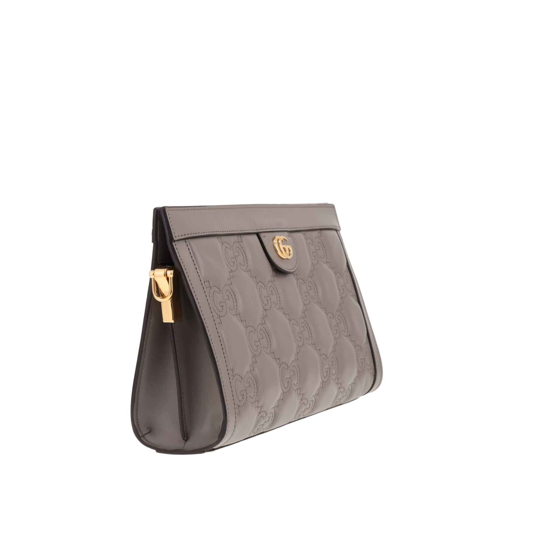 Borsa a tracolla Gucci Ophidia in pelle con monogramma grigia