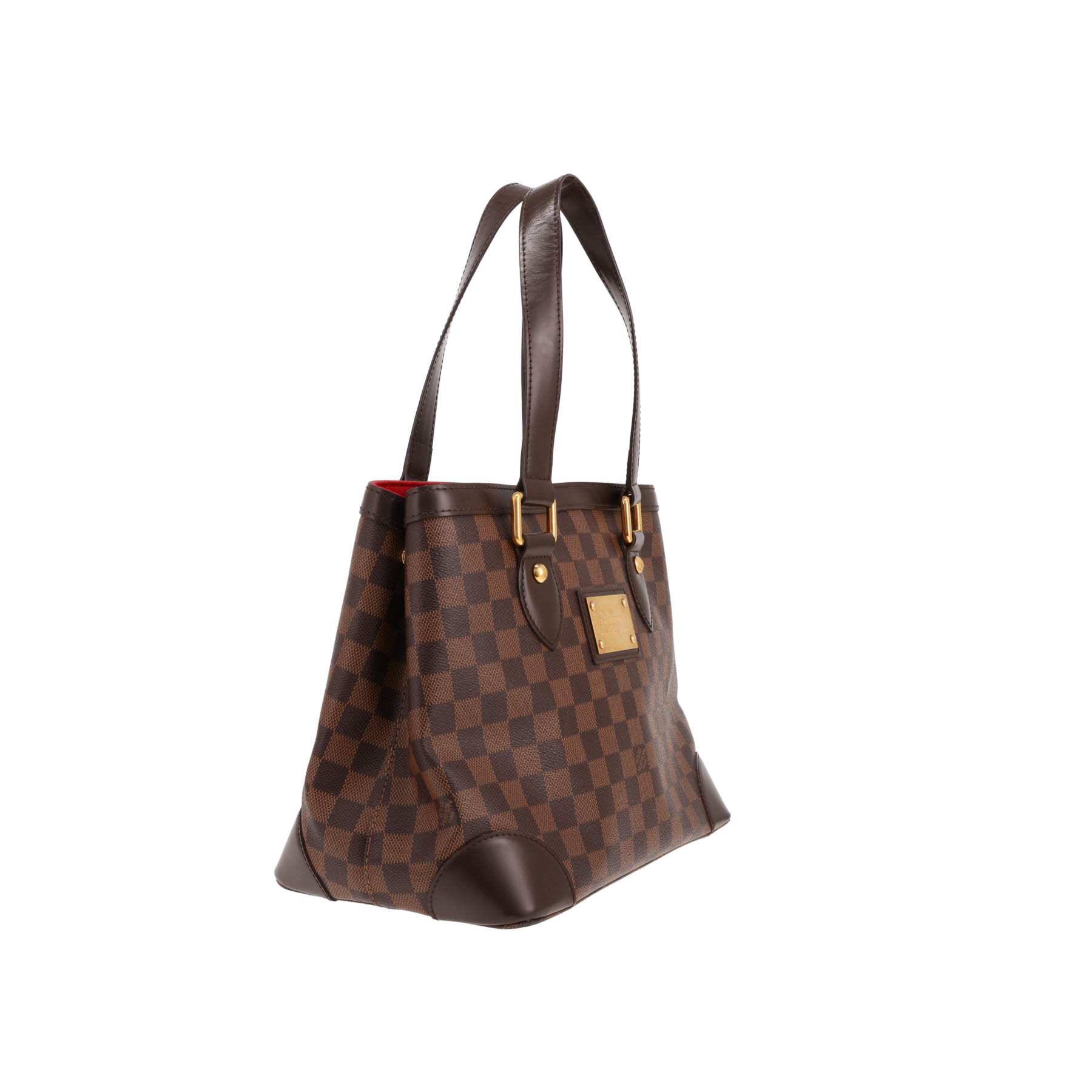 Bolso Louis Vuitton «Hampstead» de lona Damier Ébène y piel marrón
