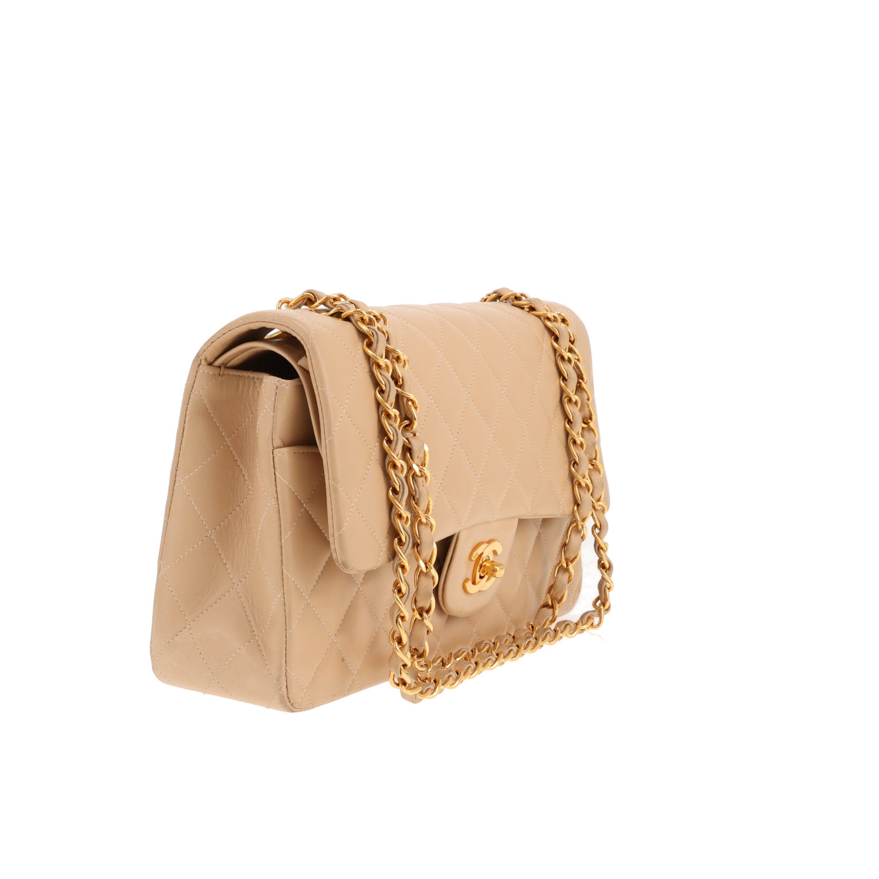 Chanel Timeless Classic handbag in beige quilted leather