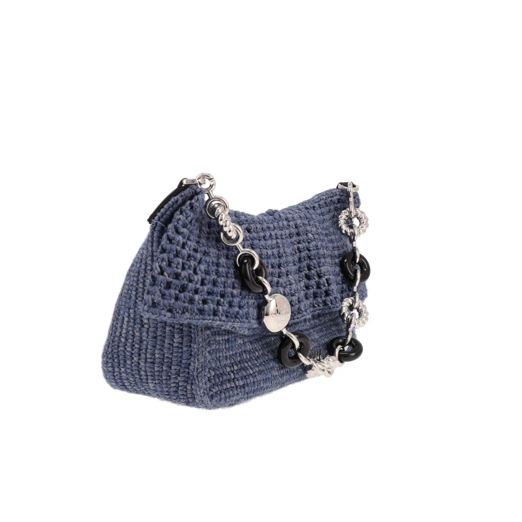 Loewe Ola medium-sized handbag in Bleu Jean raffia