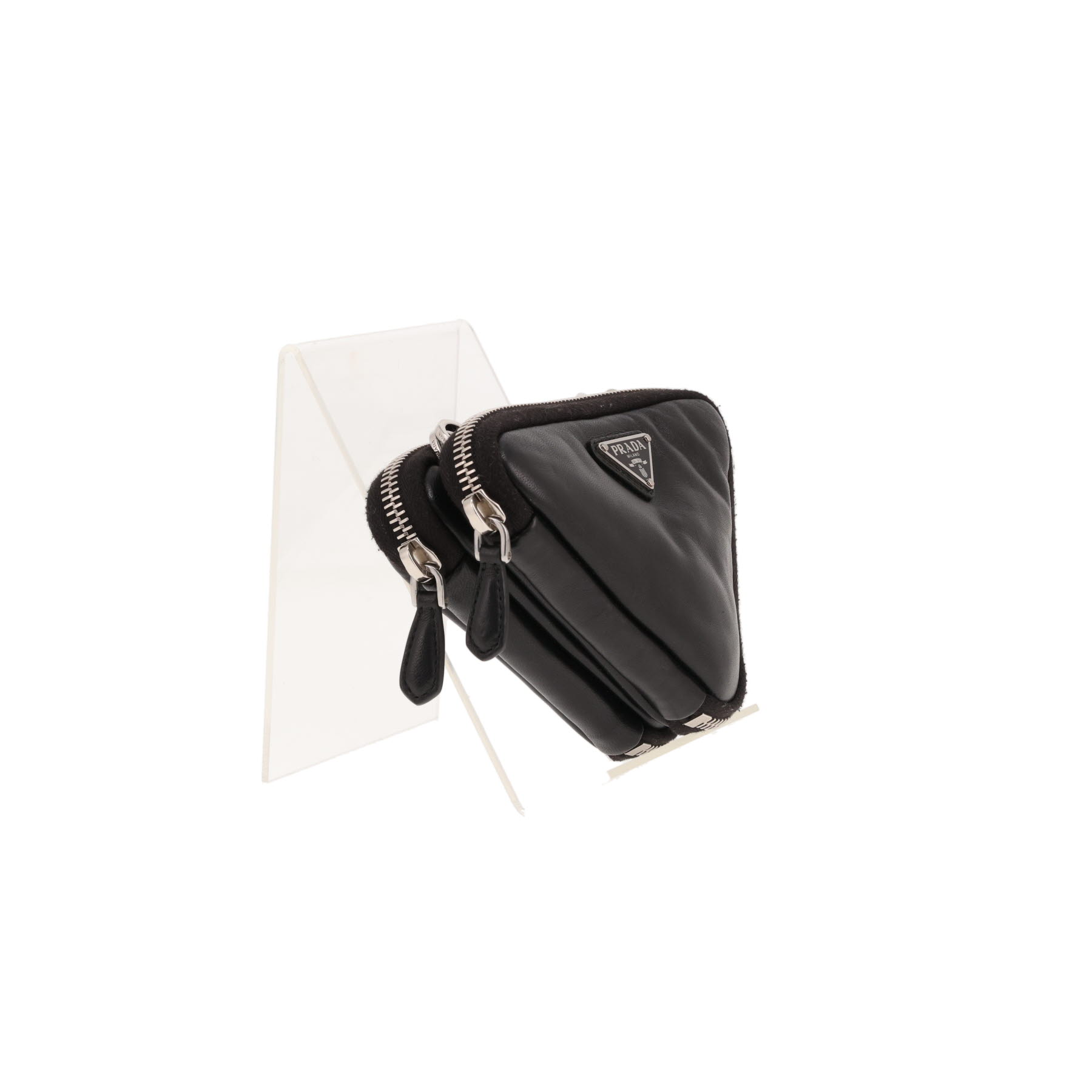 Prada Triangle Mini shoulder bag in black leather