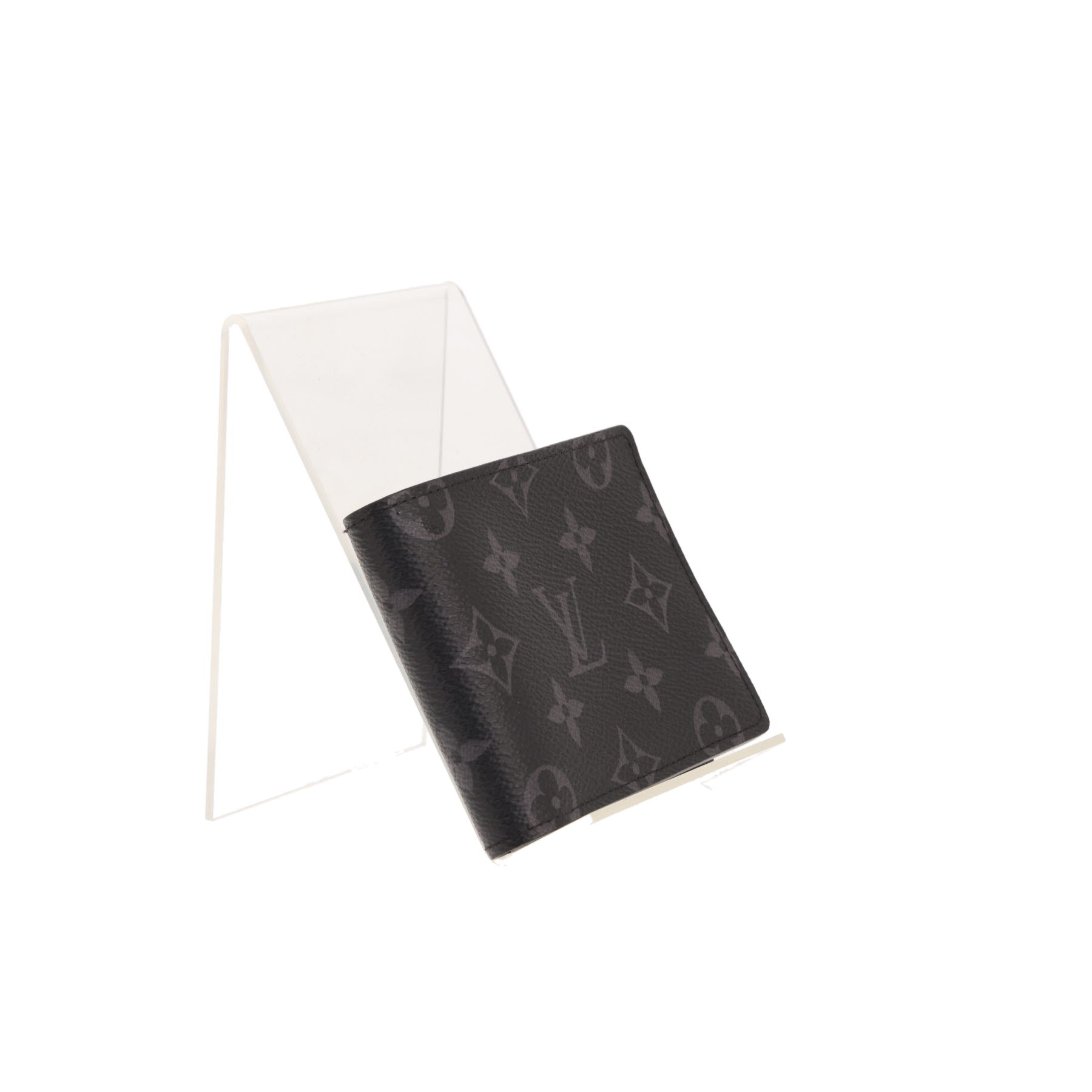 Cartera Louis Vuitton «Multiple» de lona Monogram negra y gris y piel negra