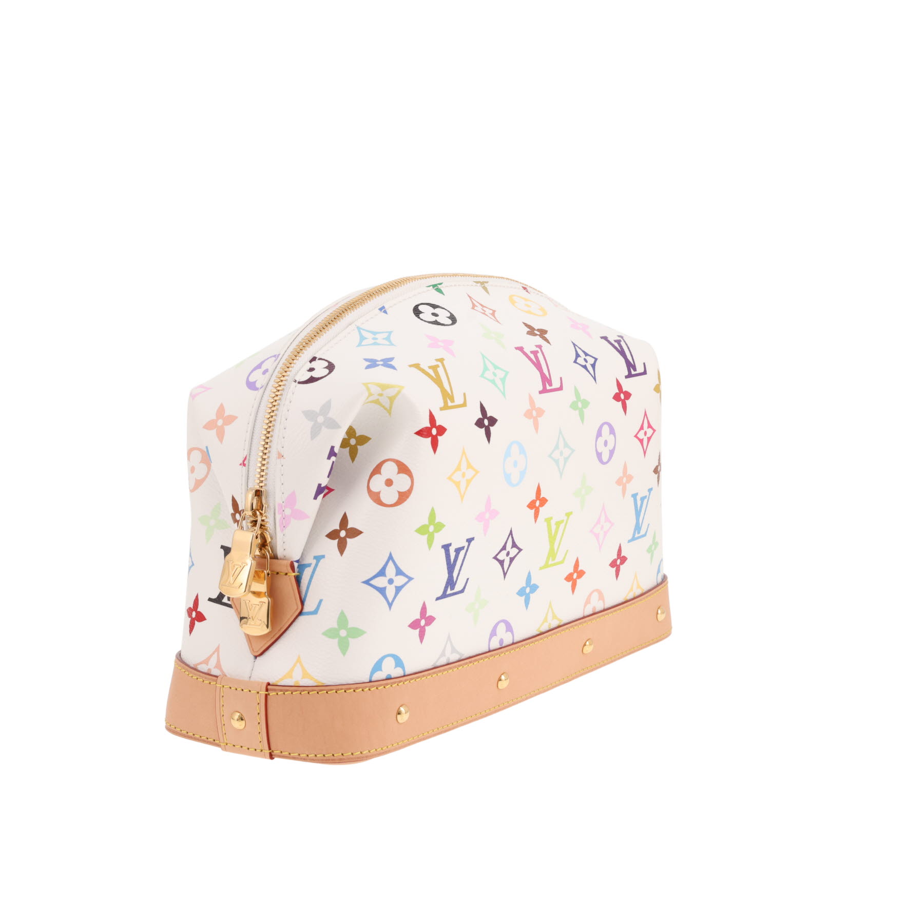 Louis Vuitton Clutch  Large make-up clutch  in multicoloured and Blanc Monogram canvas and natural leather