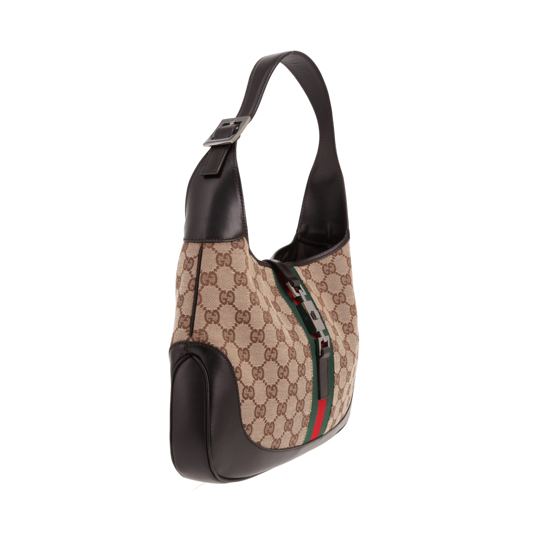 Bolso de mano Gucci «Jackie» de lona Supreme GG beige y piel marrón