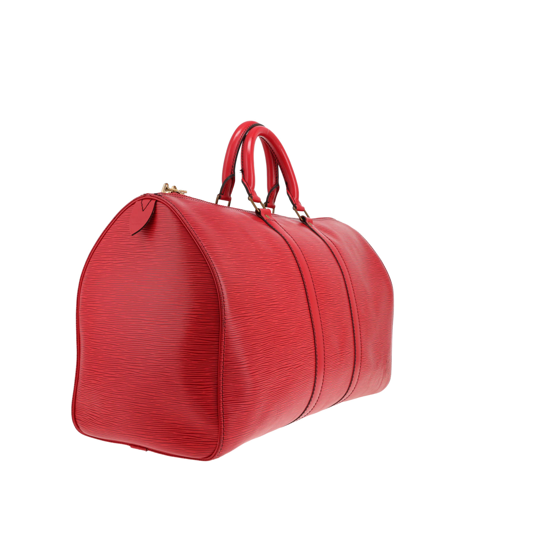 Louis Vuitton Keepall 50 travel bag in red Épi leather