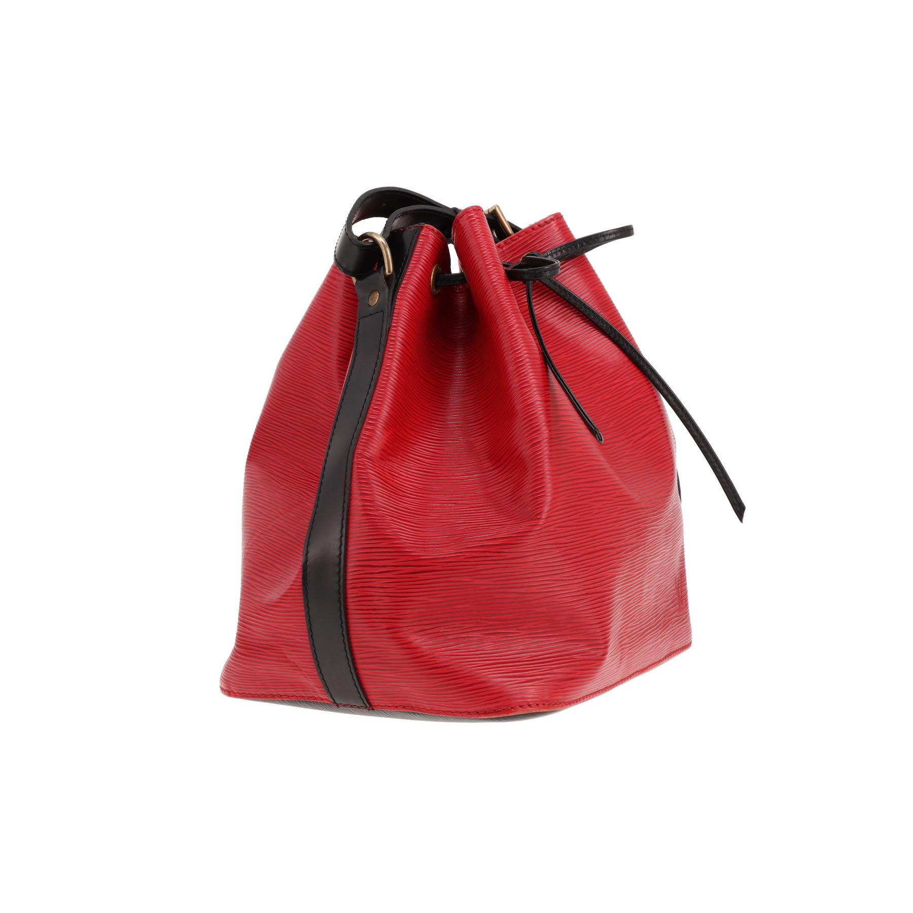 Bolso Louis Vuitton Noé de piel Épi roja y negra