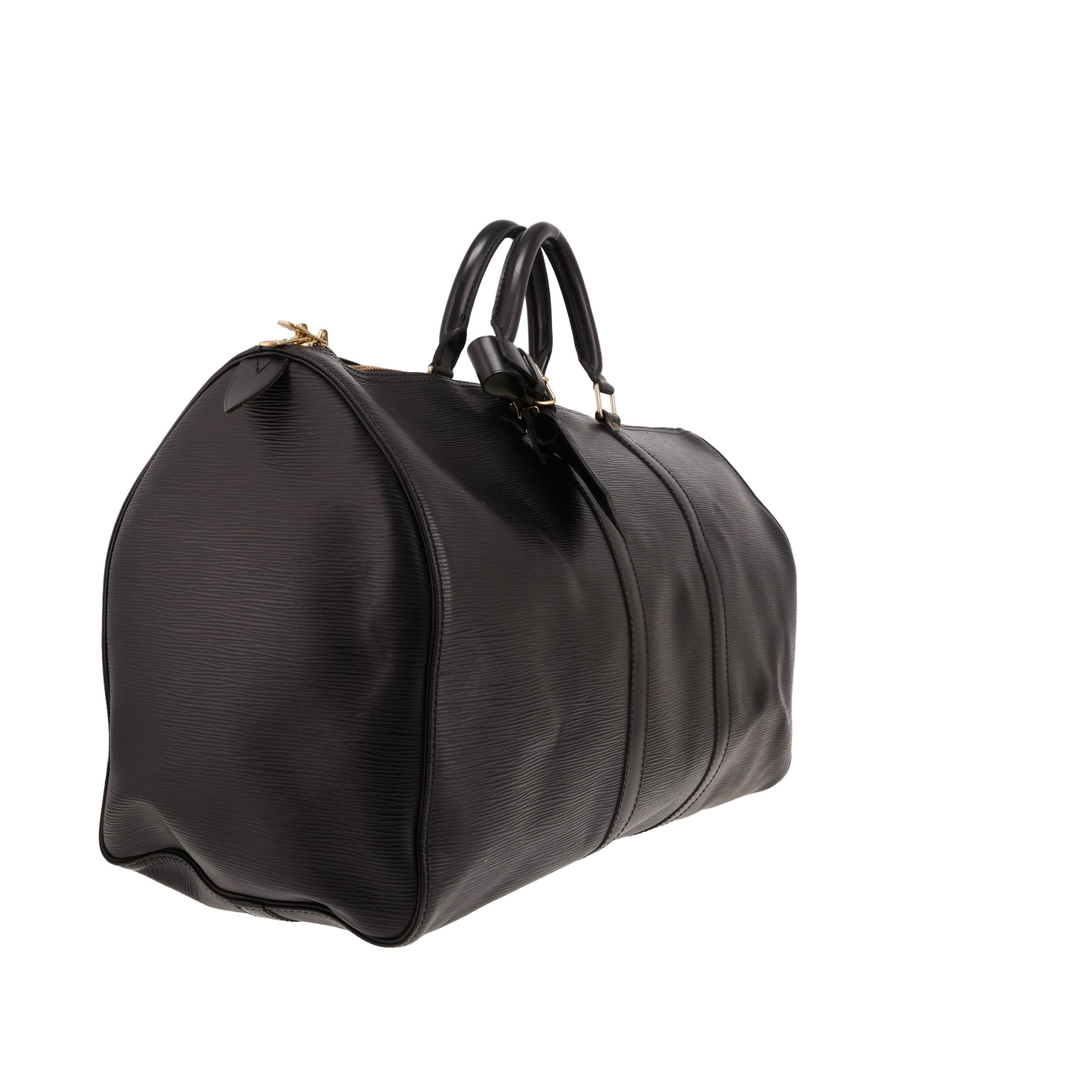 Bolsa de viaje Louis Vuitton Keepall 55 de piel Épi Noir