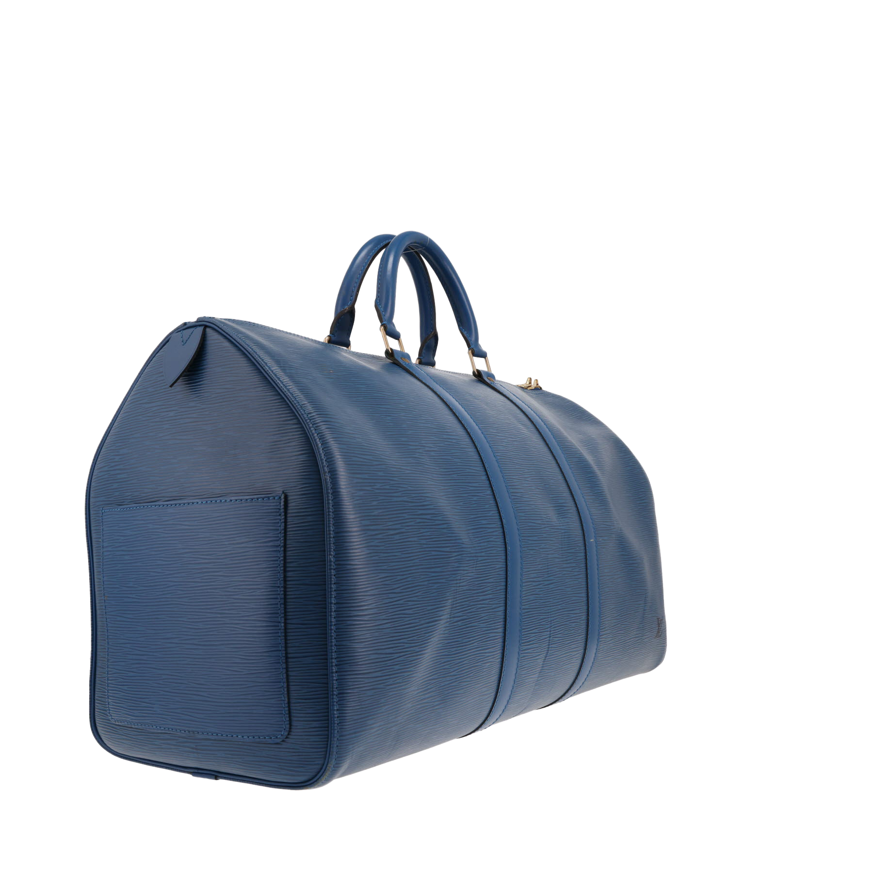 Louis Vuitton Keepall 55 travel bag in blue Épi leather