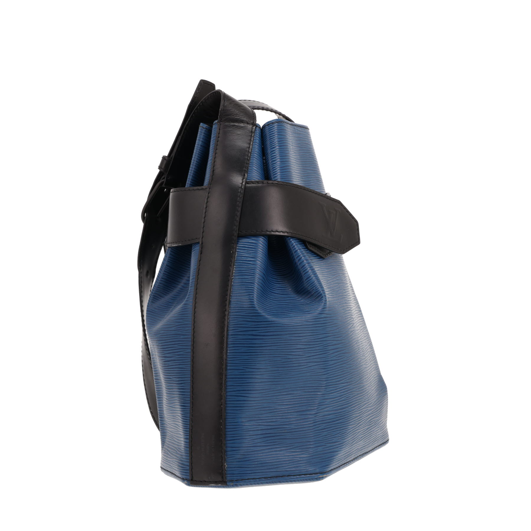Sac à main Louis Vuitton  Bucket en cuir épi bleu et noir